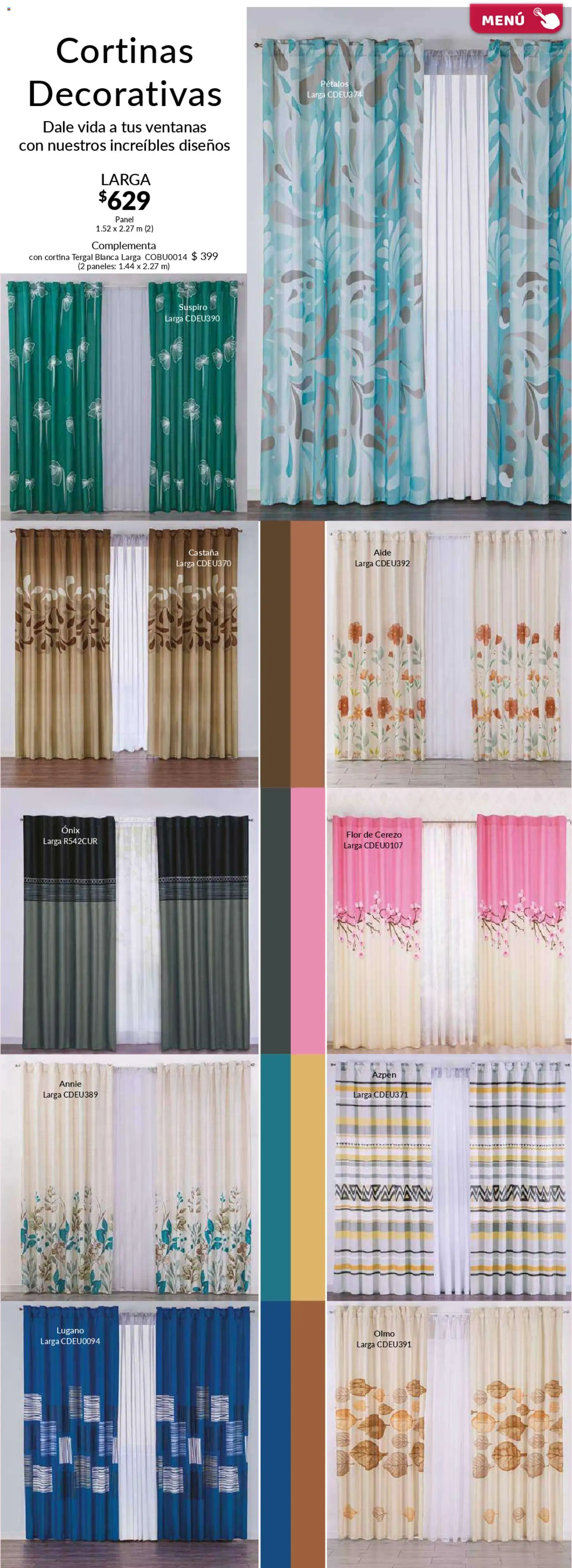 Nuevas ofertas de Colchas Concord válidas en toda la República Mexicana desde el 01.02.2026. ¡Encuentra las mejores ofertas en Colchas Concord catálogo! | Página: 111 | Productos: Cortinas