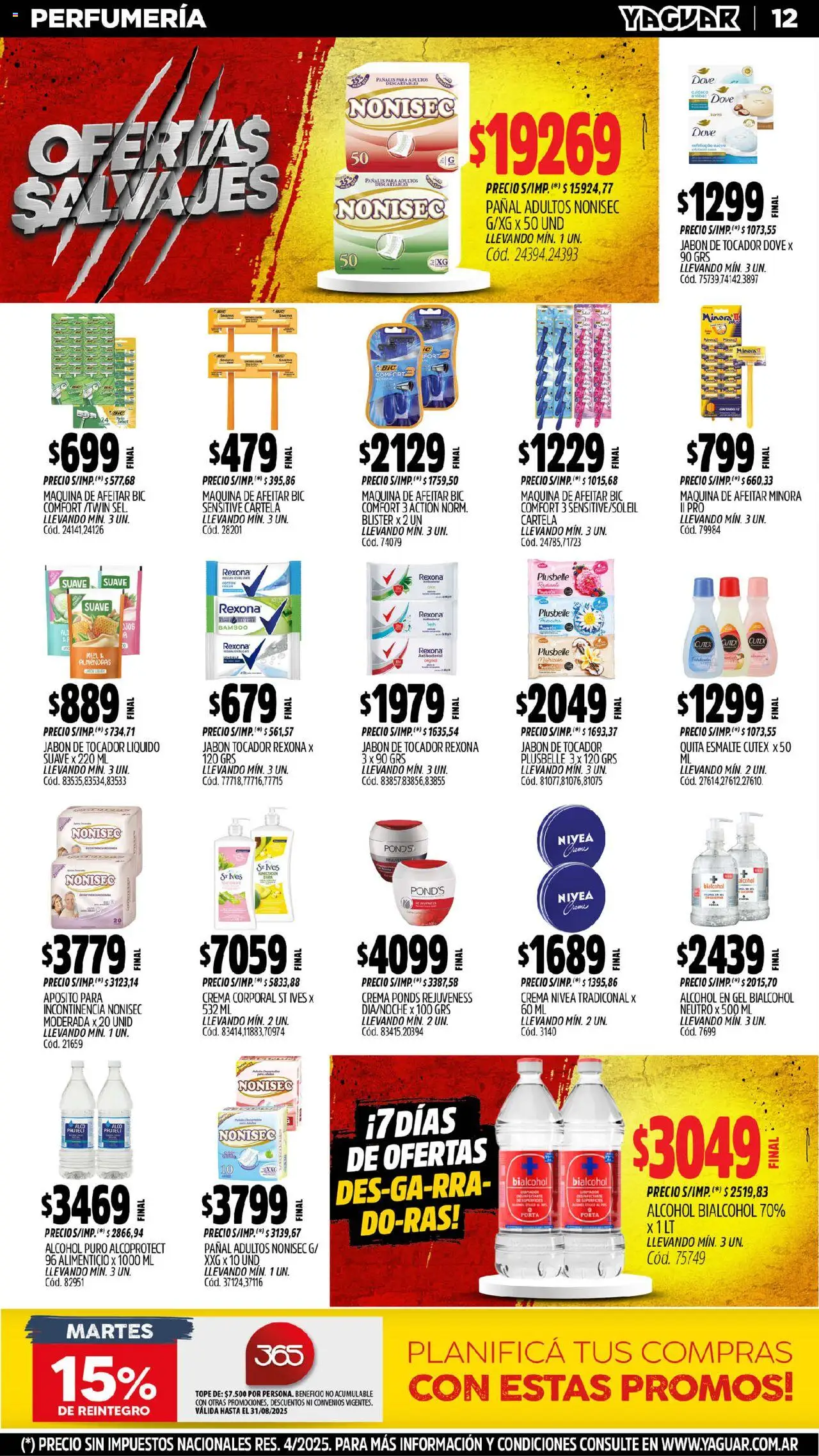 Yaguar - San Juan │ válido desde el 04.08.2025 | Página: 11 | Productos: Alcohol en gel, Almendras, Pañales, Crema