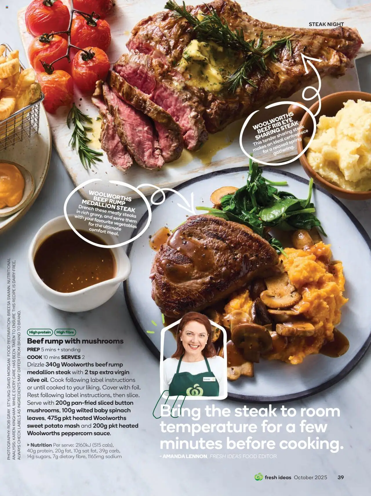 Woolworths catalogue - valid from 01.10.2025 | Page: 39 | Products: Beef, Centrepiece, Spinach, Steak