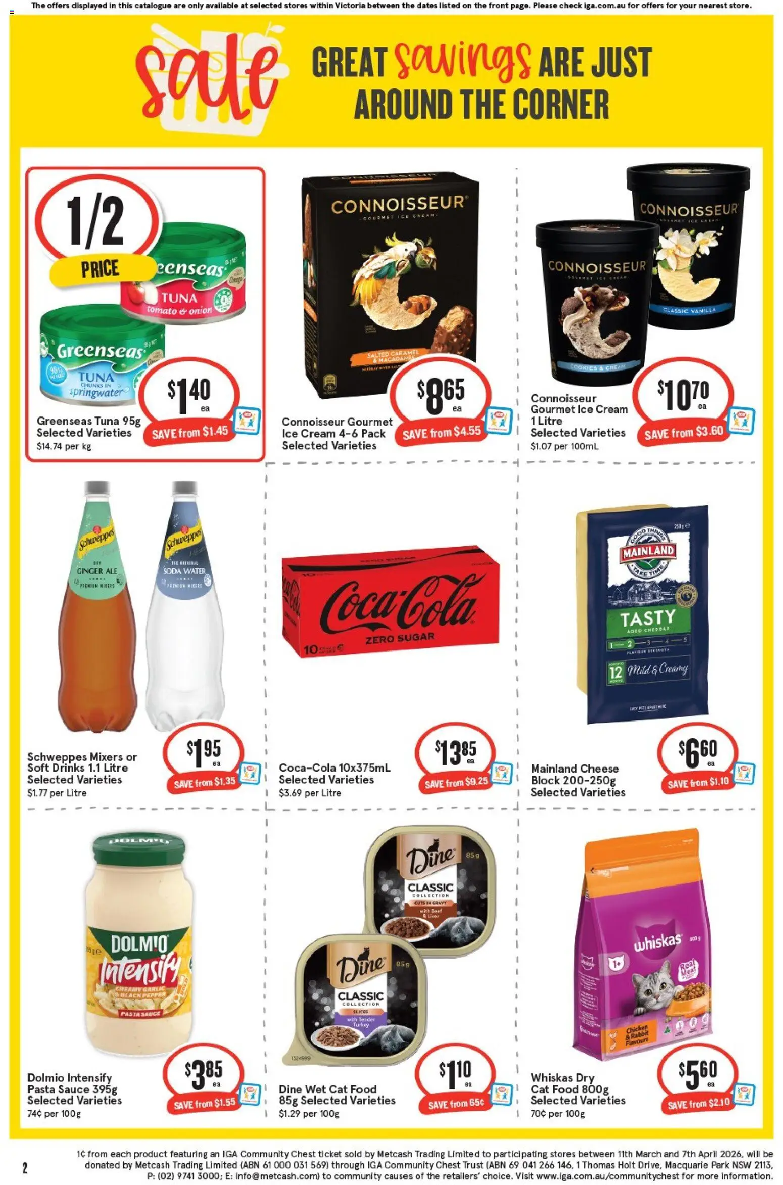 IGA catalogue - valid from 11.03.2026 | Page: 3 | Products: Ice cream, Water, Pepper, Tuna