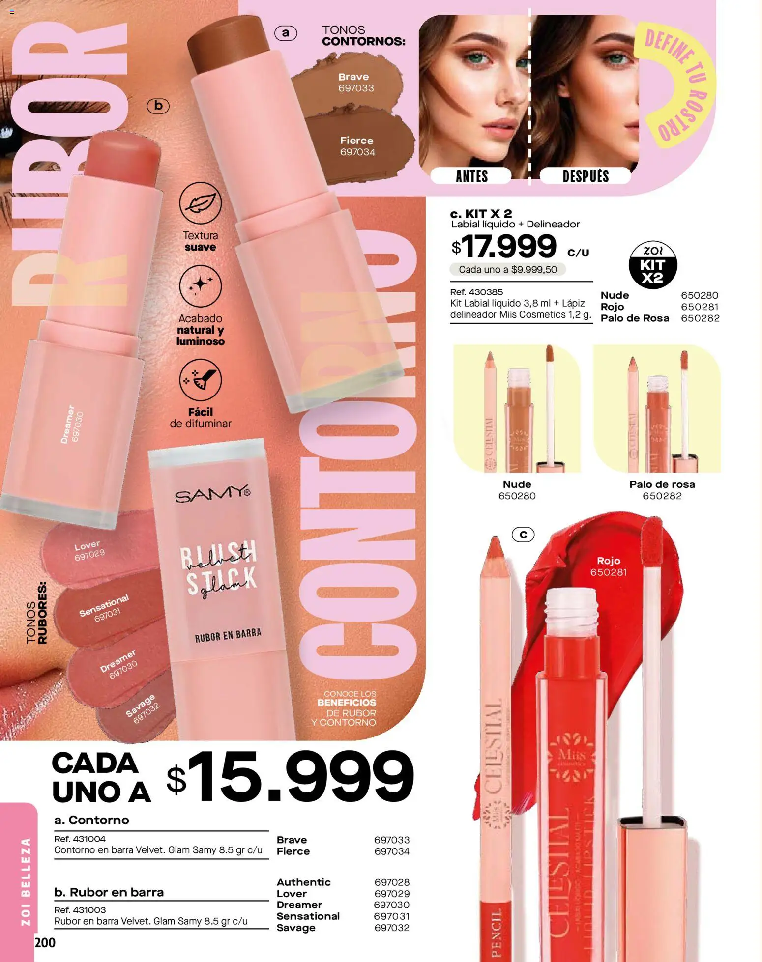 Carmel revista - valida desde el 01.02.2026 | Página: 200 | Productos: Rubor, Delineador, Contorno