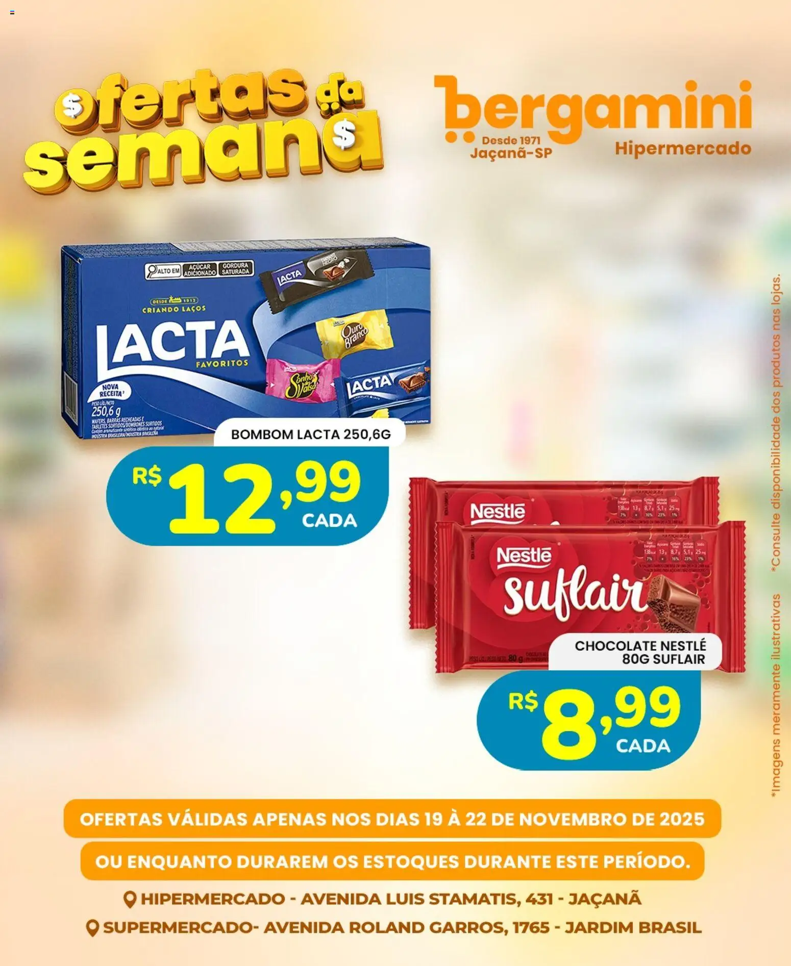 Supermercado Bergamini Folheto - válido de 19.11.2025 | Página: 15 | Produtos: Chocolate, Açúcar, Bombom