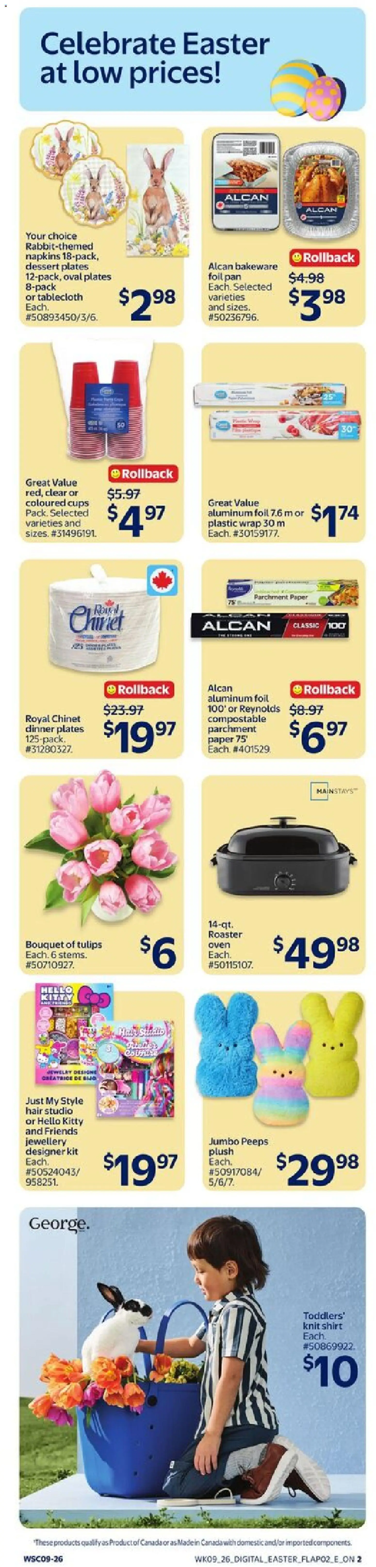 Walmart flyer valid from 26.03.2026 | Page: 4 | Products: Hat, Oven, Shirt