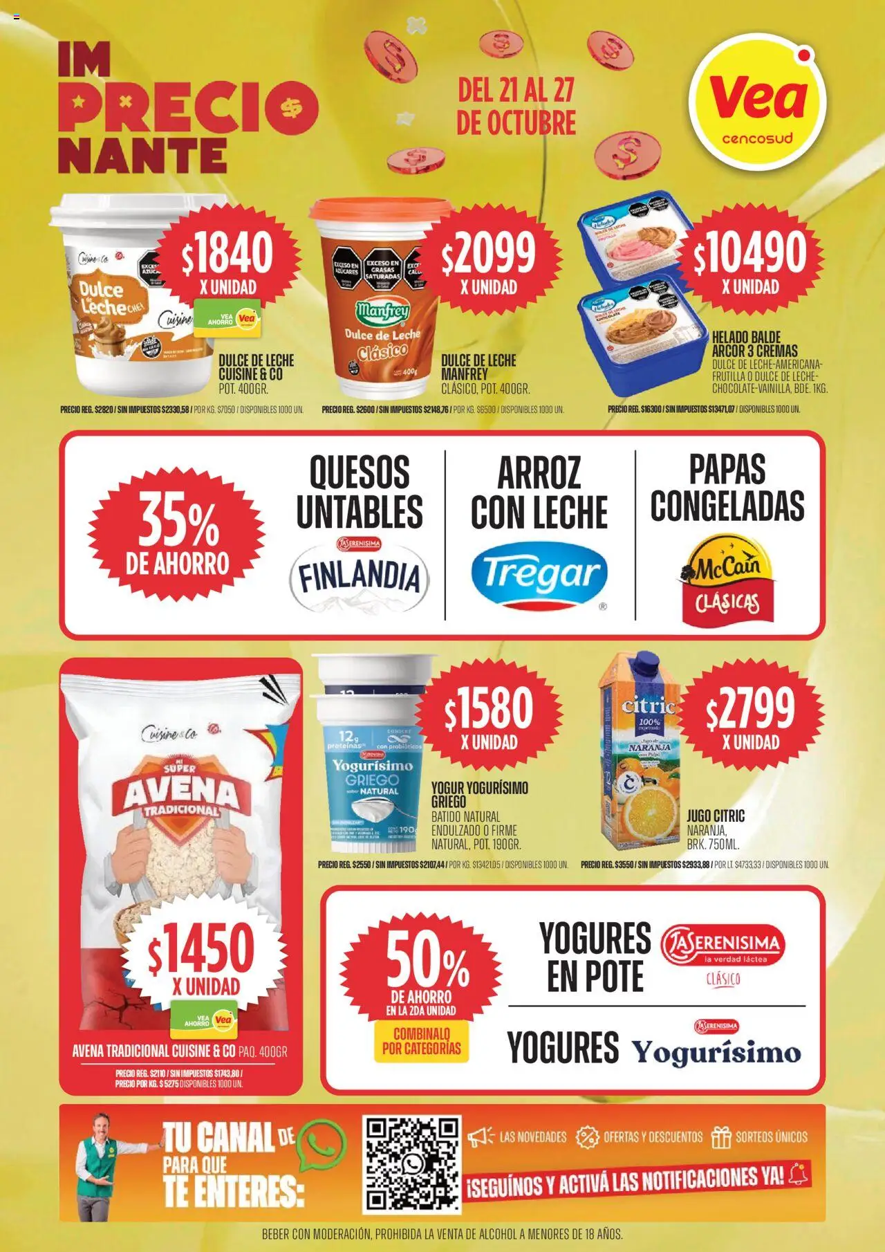 Vea - Ofertas - Córdoba │ válido desde el 21.10.2025 | Página: 4 | Productos: Helado, Frutilla, Yogur, Jugo