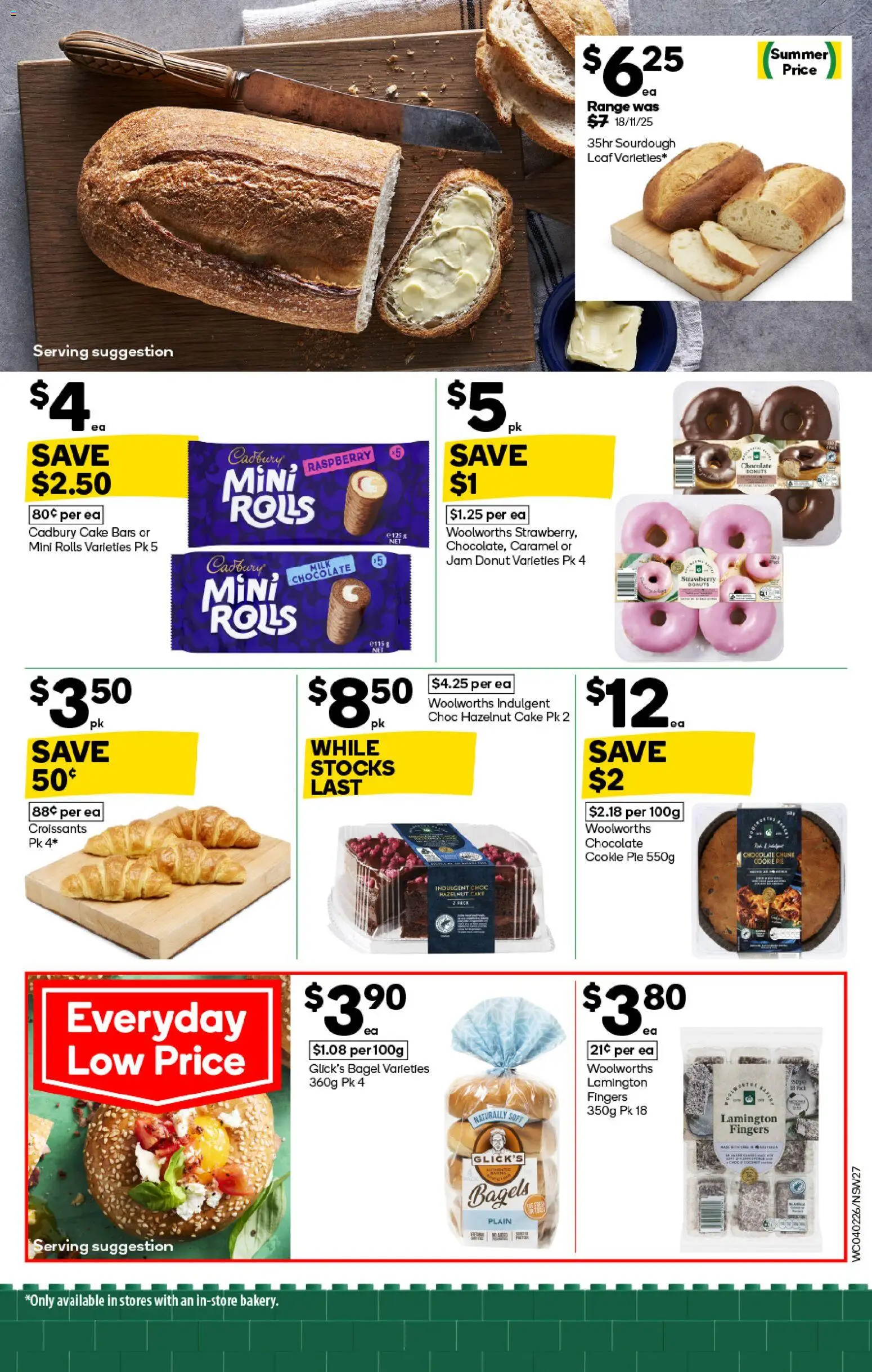 Woolworths catalogue - valid from 04.02.2026 | Page: 27 | Products: Bagels, Donuts, Chocolate, Raspberry