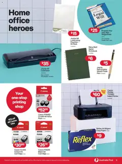 Australia Post catalogue - valid from 30.07.2025 | Page: 9 | Products: Notebook, Printer, Inkjet printer, Laminator