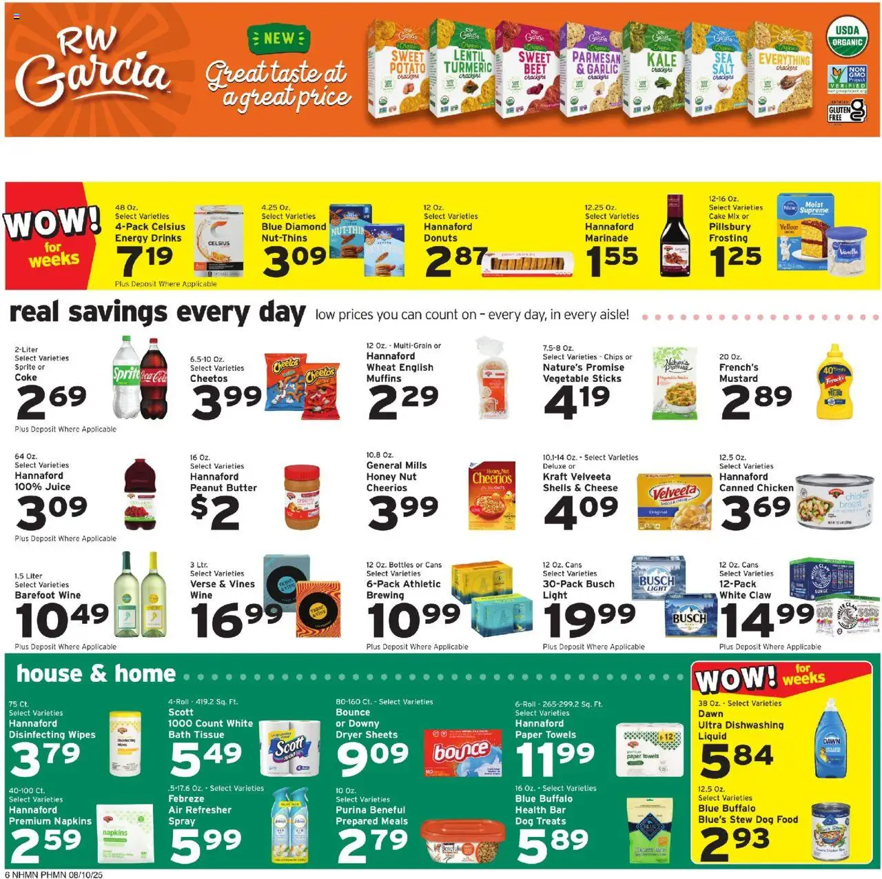 Hannaford Weekly Ad - valid from 10.08.2025 | Page: 6 | Products: Turmeric, Bath, Dog Food, Beet