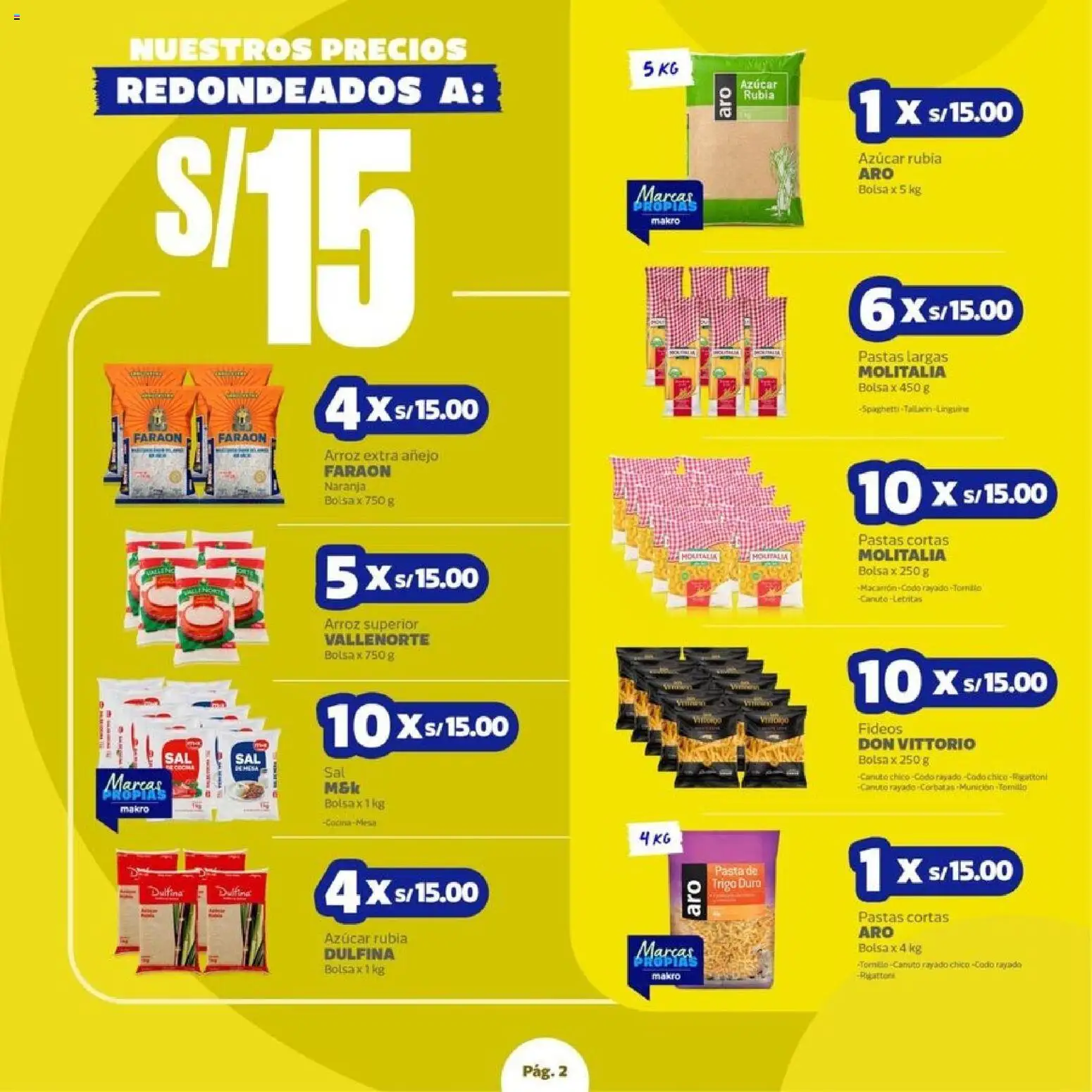 Catálogo Makro válido desde 23.04.2026 | Página: 2 | Productos: Arroz, Fideos, Pasta, Bolsa