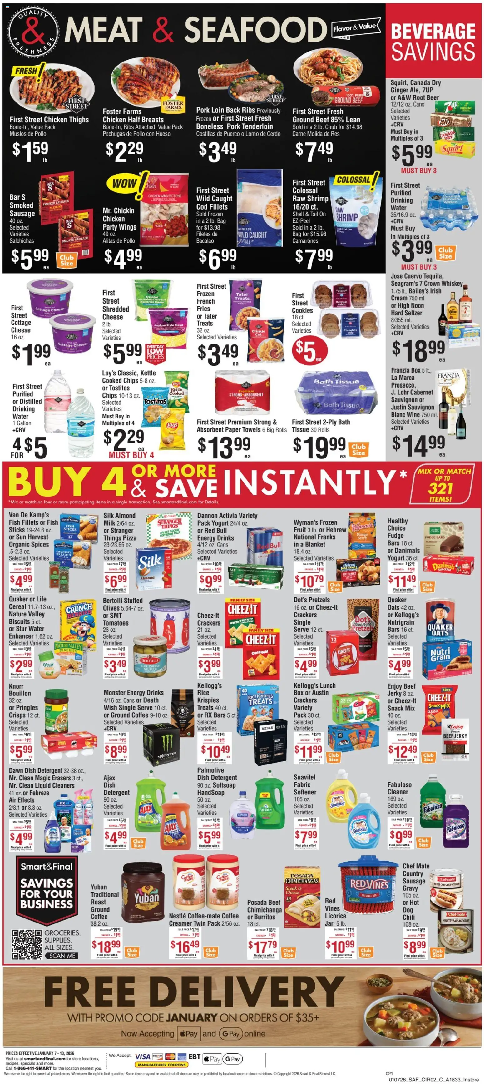 Smart & Final Opening - valid from 07.01.2026 | Page: 3 | Products: Milk, Pork, Fish, Spices