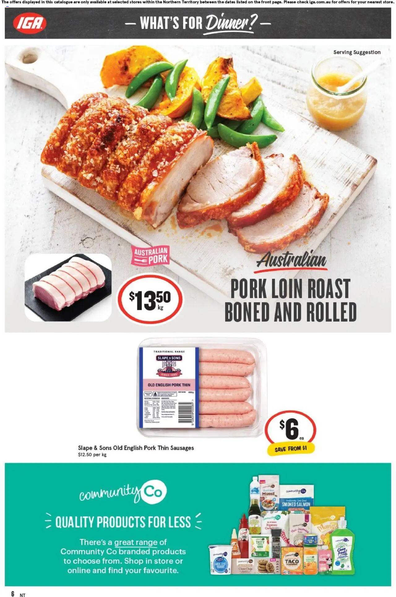 IGA catalogue - valid from 08.10.2025 | Page: 6 | Products: Pork, Salmon