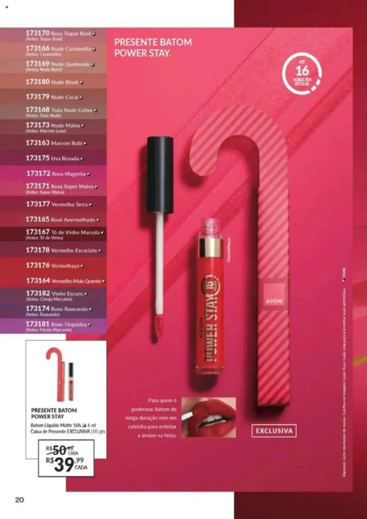 Avon Folheto - válido de 26.09.2025 | Página: 20 | Produtos: Blush, Batom, Caixa, Vinho