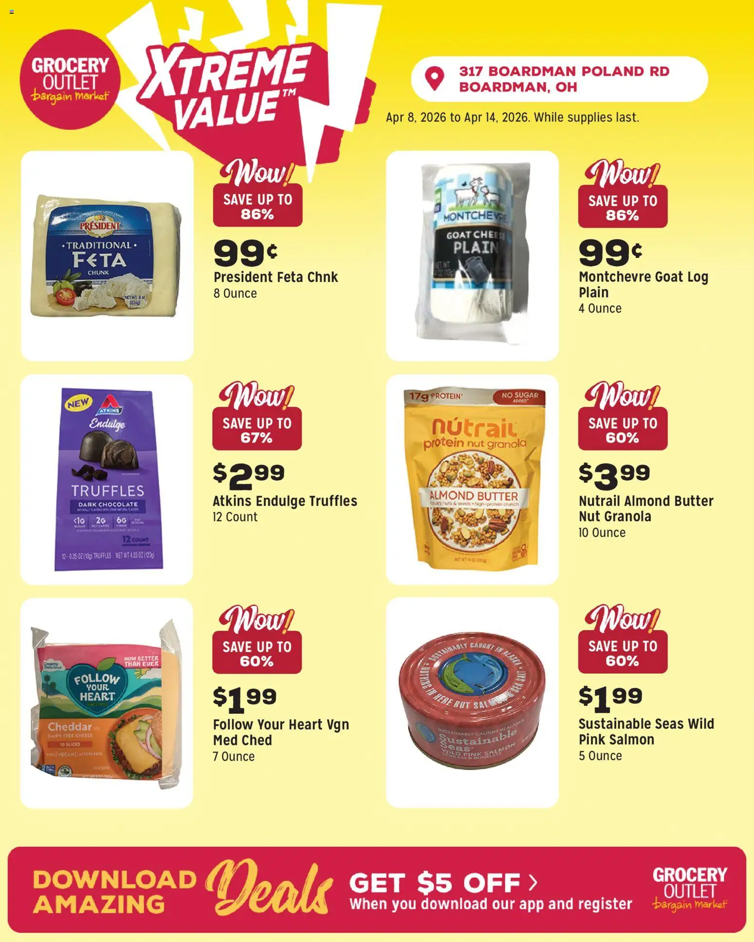 Grocery Outlet Weekly Ad - OH - valid from 08.04.2026 | Page: 5 | Products: Butter, Cheese, Chocolate, Sugar