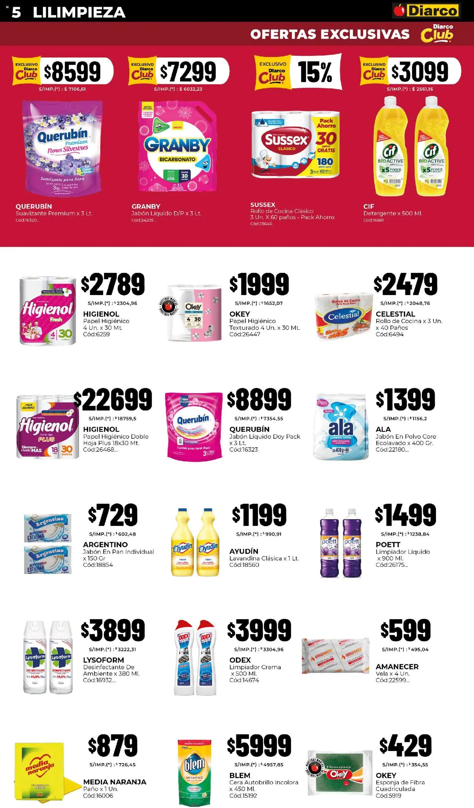 Diarco - Ofertas Pueblo Sur │ válido desde el 24.11.2025 | Página: 5 | Productos: Desinfectante, Fragancia, Polvo, Pan
