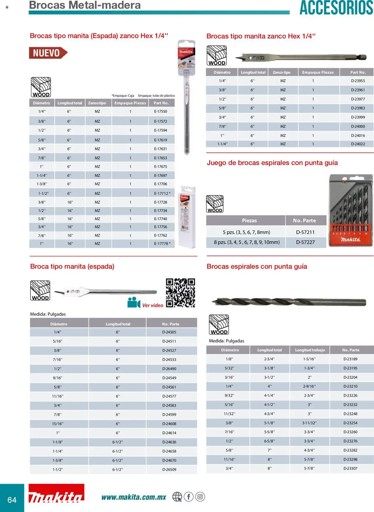 Nuevas ofertas de Makita válidas en toda la República Mexicana desde el 08.07.2024. ¡Encuentra las mejores ofertas en Makita catálogo Accesorios! | Página: 64 | Productos: Juego, Caja, Video