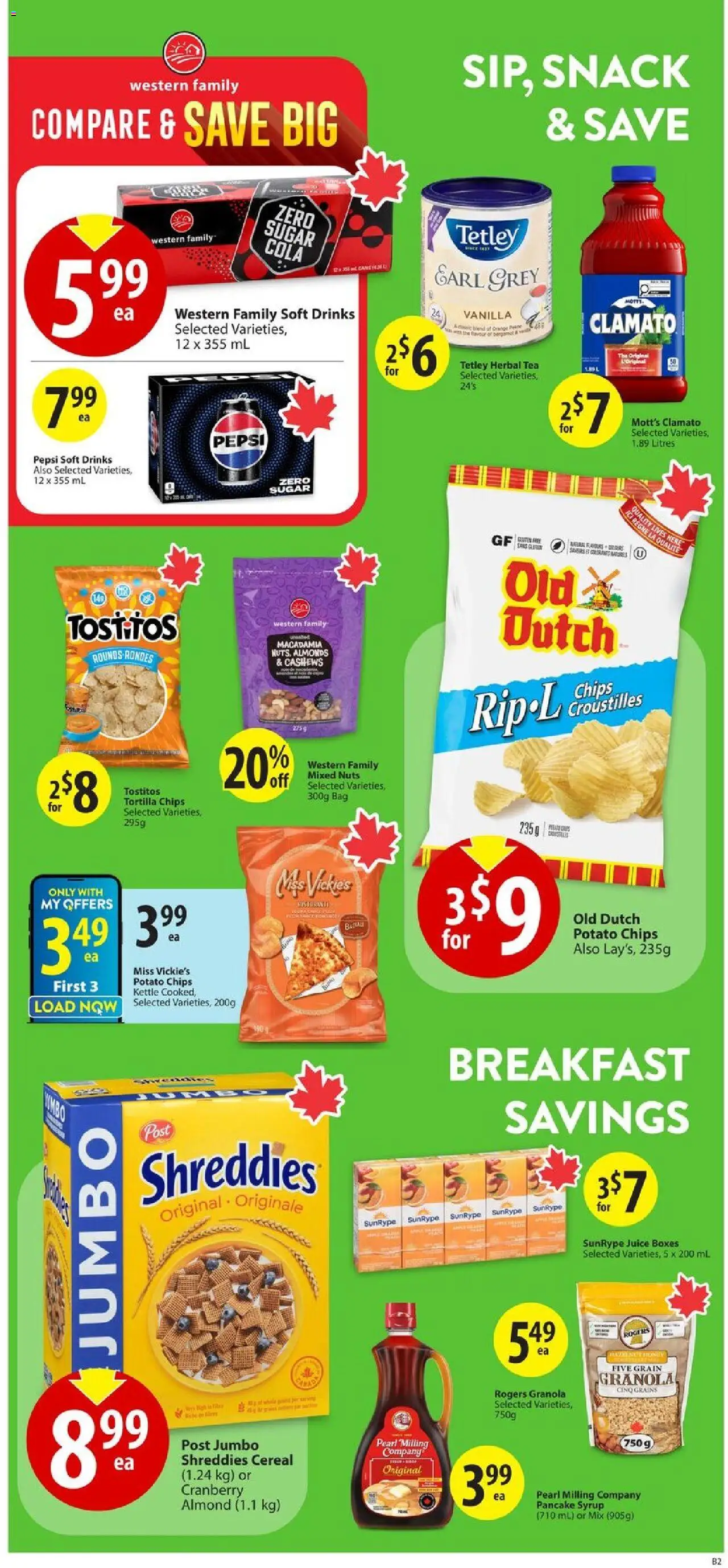 Save on foods flyer valid from 09.10.2025 | Page: 16 | Products: Chips, Nuts, Bag, Kettle