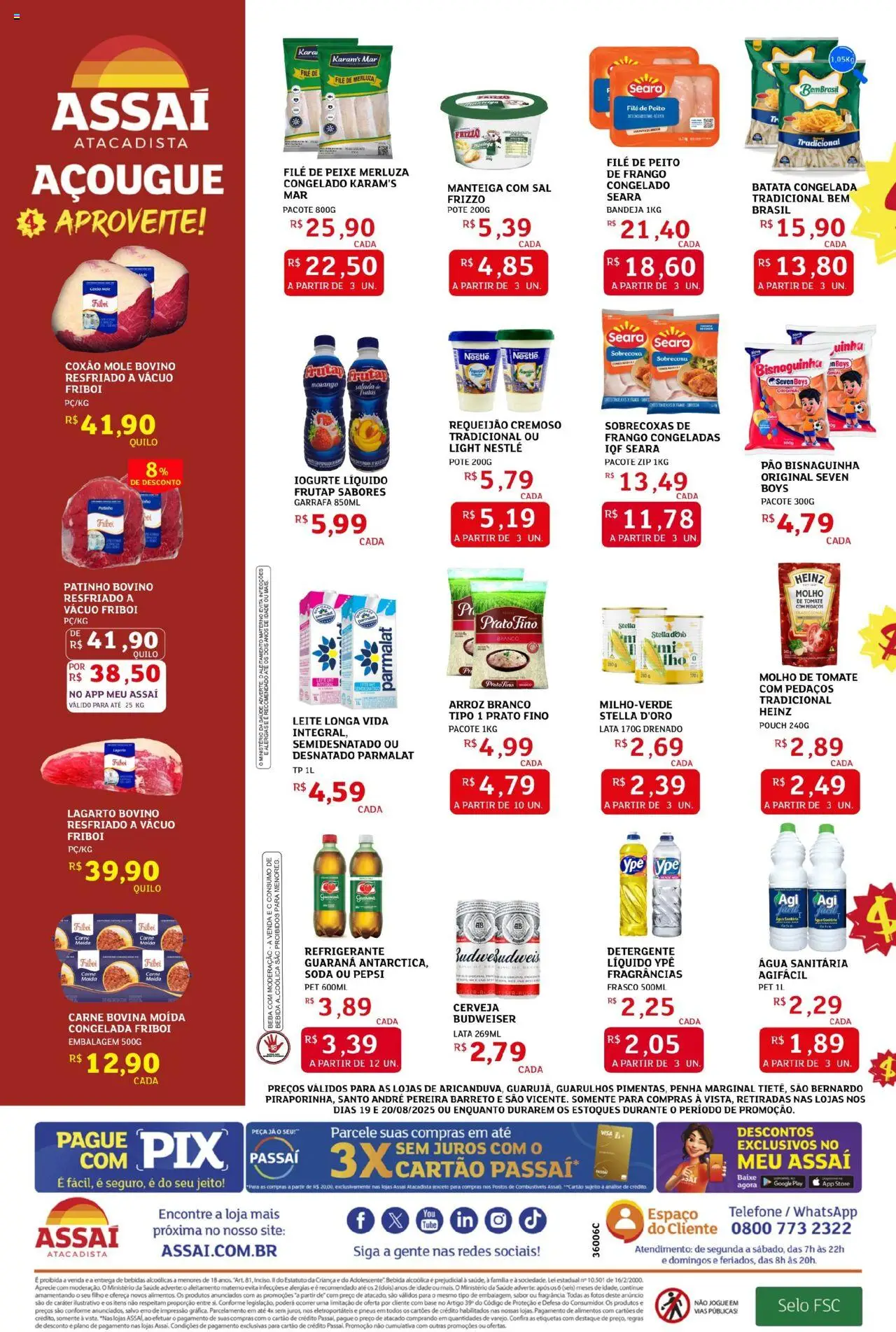 Assaí Atacadista Folheto - válido de 19.08.2025 | Página: 2 | Produtos: Detergente, Base, Batata, Frango