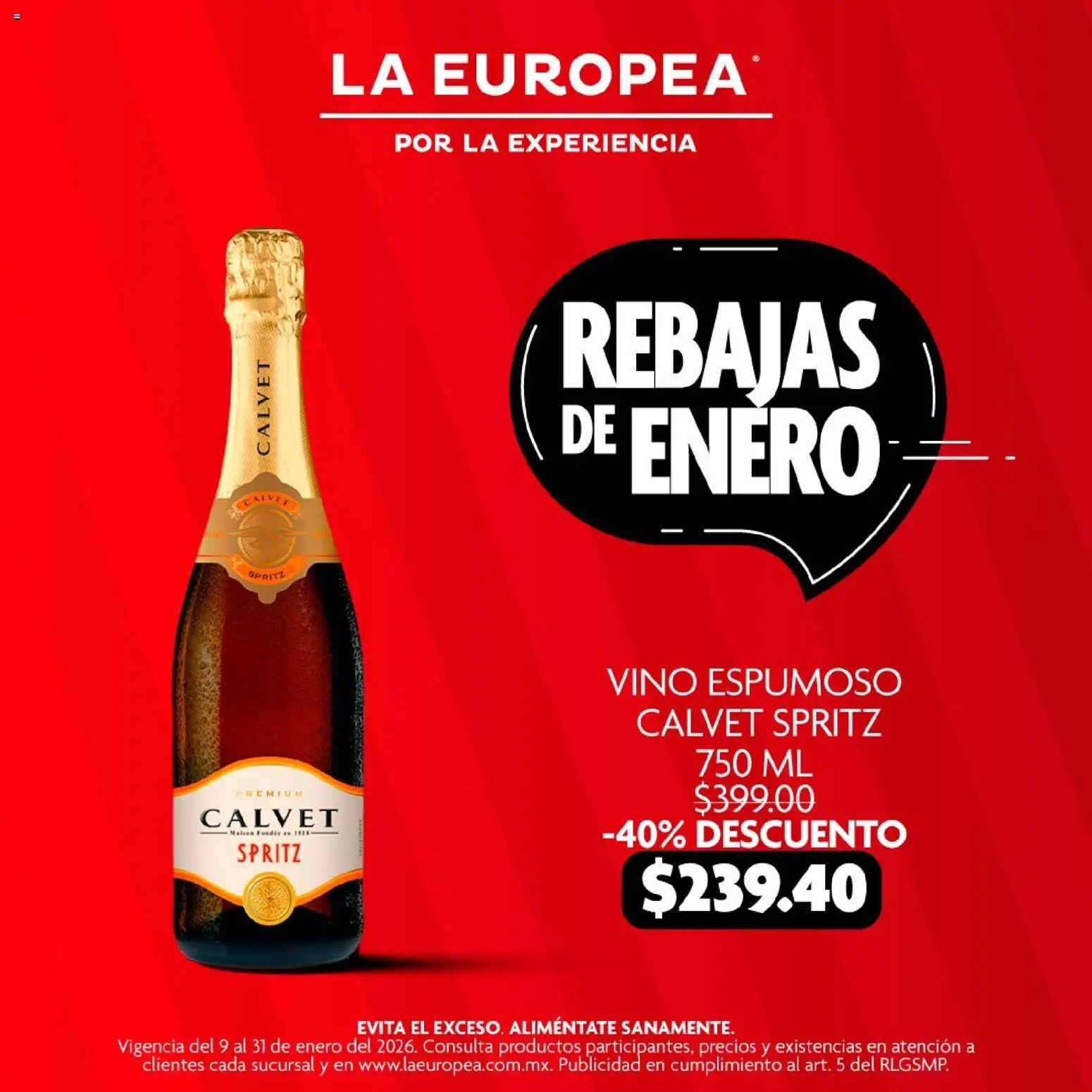 Nuevas ofertas de La Europea válidas en toda la República Mexicana desde el 09.01.2026. ¡Encuentra las mejores ofertas en La Europea catálogo Rebajas de Enero! | Página: 10 | Productos: Vino