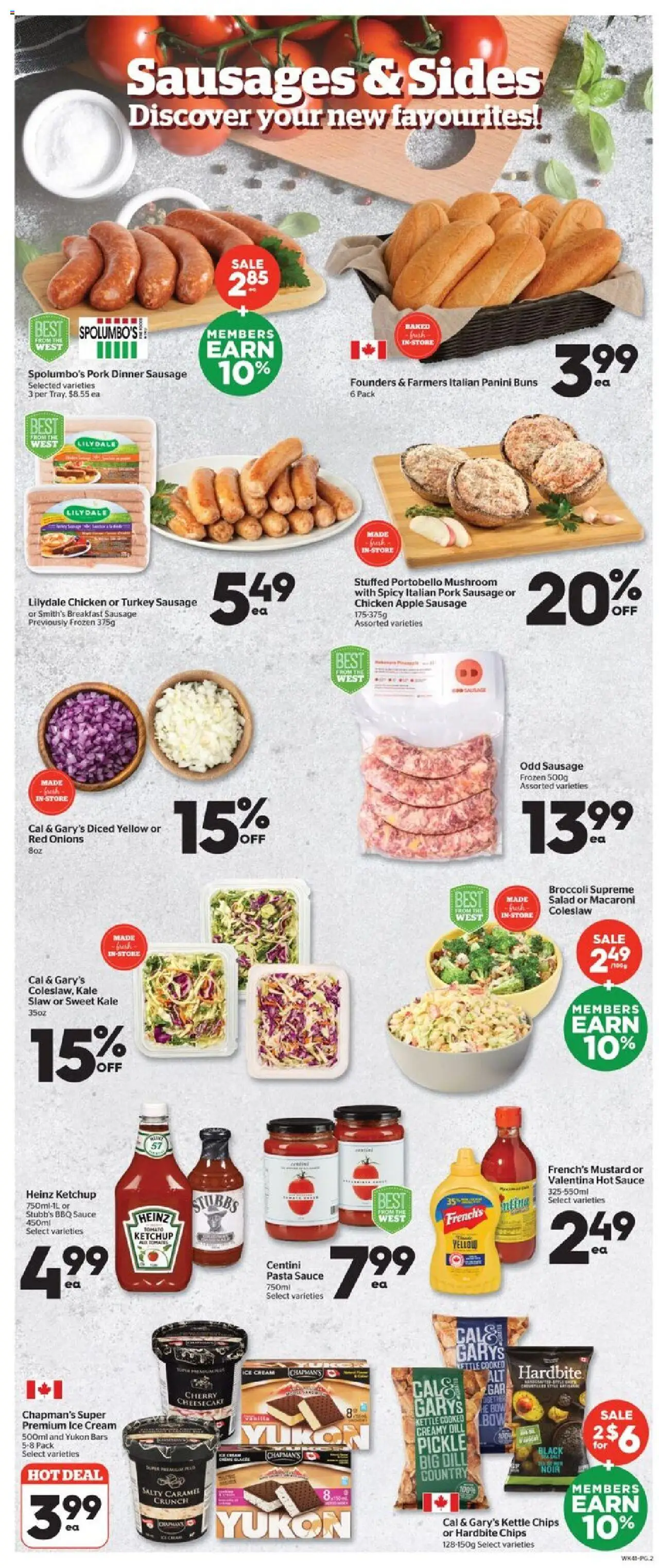 Calgary Co-op flyer valid from 14.08.2025 | Page: 2 | Products: Chips, Cream, Turkey, Kettle