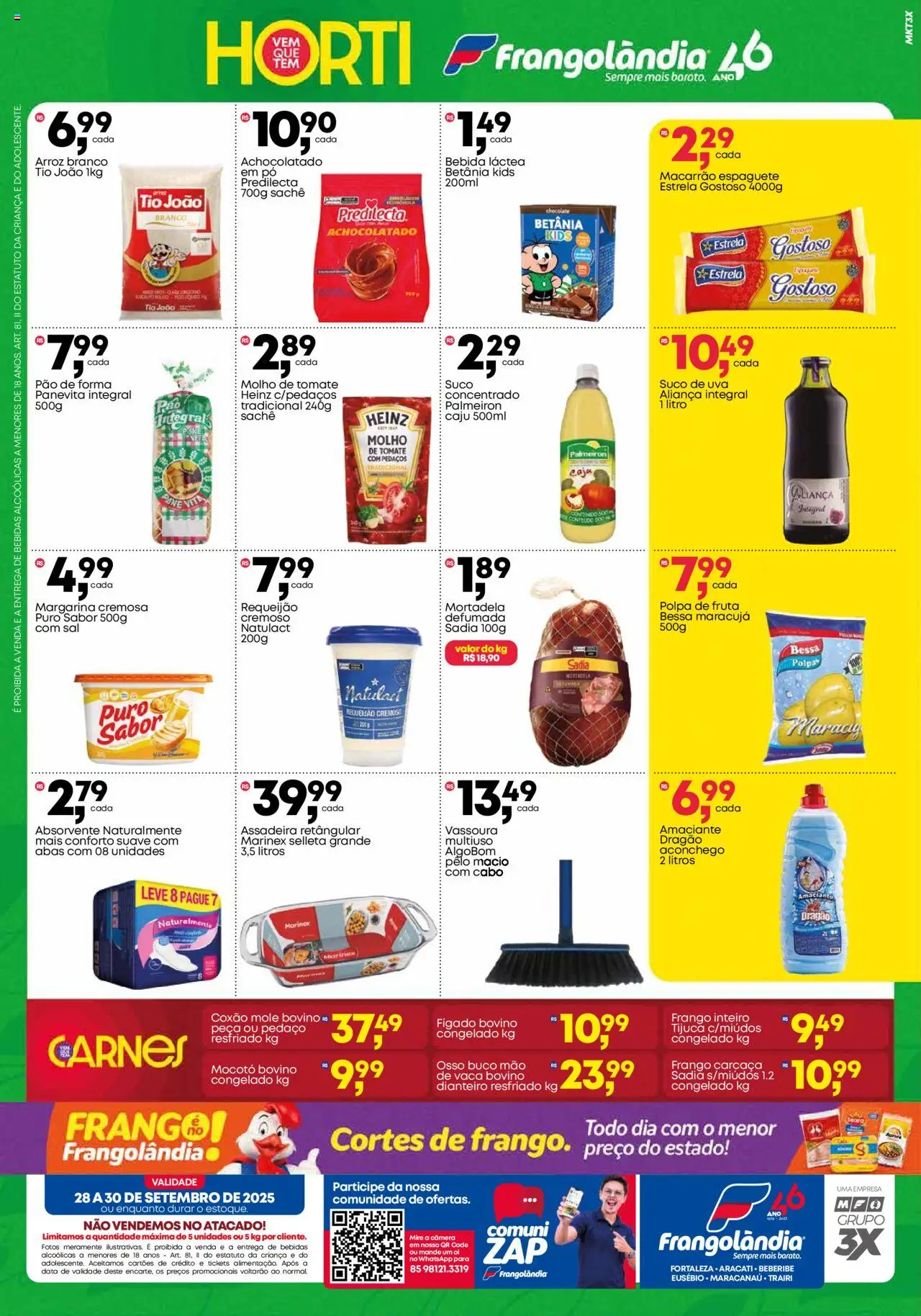 Frangolândia Folheto - válido de 28.09.2025 | Página: 2 | Produtos: Caju, Chocolate, Sal, Requeijão