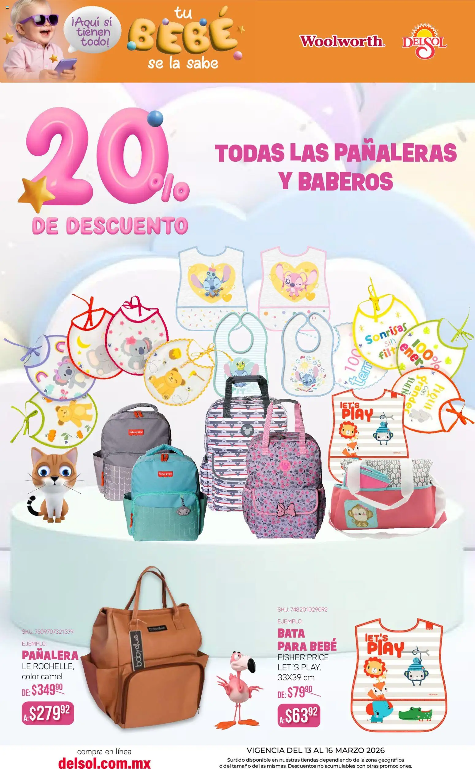 Nuevas ofertas de Del Sol y Woolworth válidas en toda la República Mexicana desde el 13.03.2026. ¡Encuentra las mejores ofertas en Del Sol y Woolworth catálogo! | Página: 5 | Productos: Bata