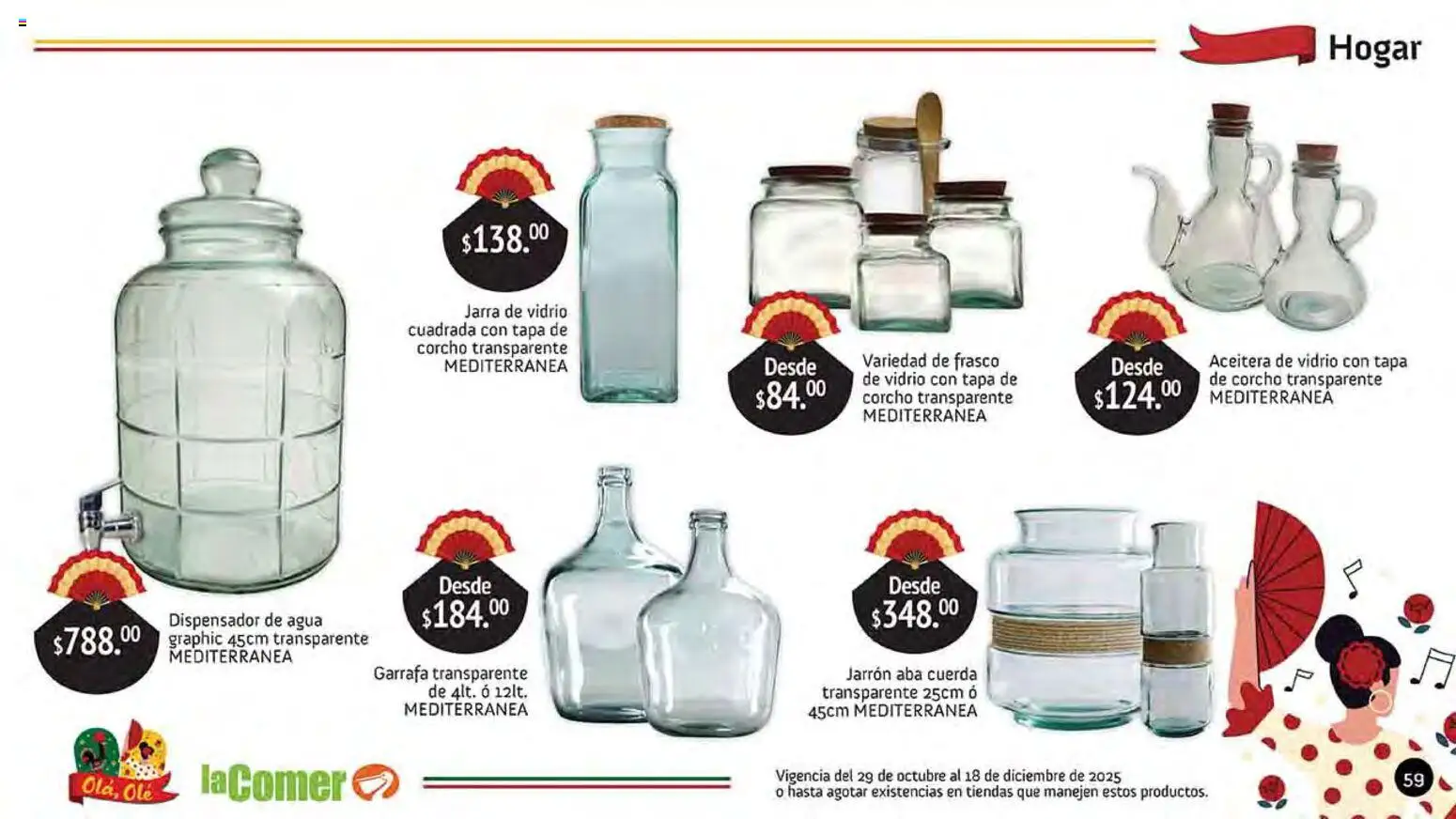Nuevas ofertas de La Comer válidas en toda la República Mexicana desde el 29.10.2025. ¡Encuentra las mejores ofertas en La Comer folleto Olá, Olé! | Página: 59 | Productos: Cuerda, Frasco, Agua, Jarra