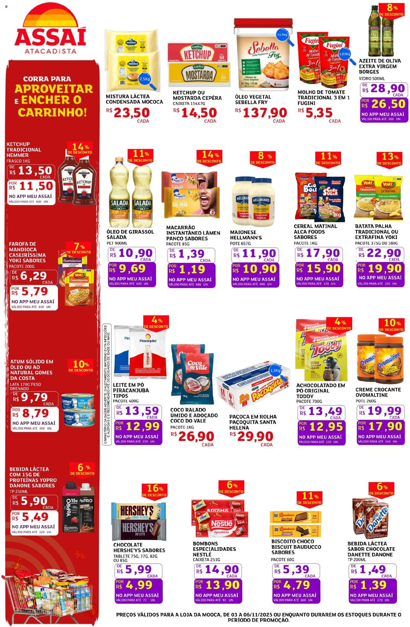 Assaí Atacadista Folheto - válido de 03.11.2025 | Página: 2 | Produtos: Leite, Macarrão, Maionese, Azeite