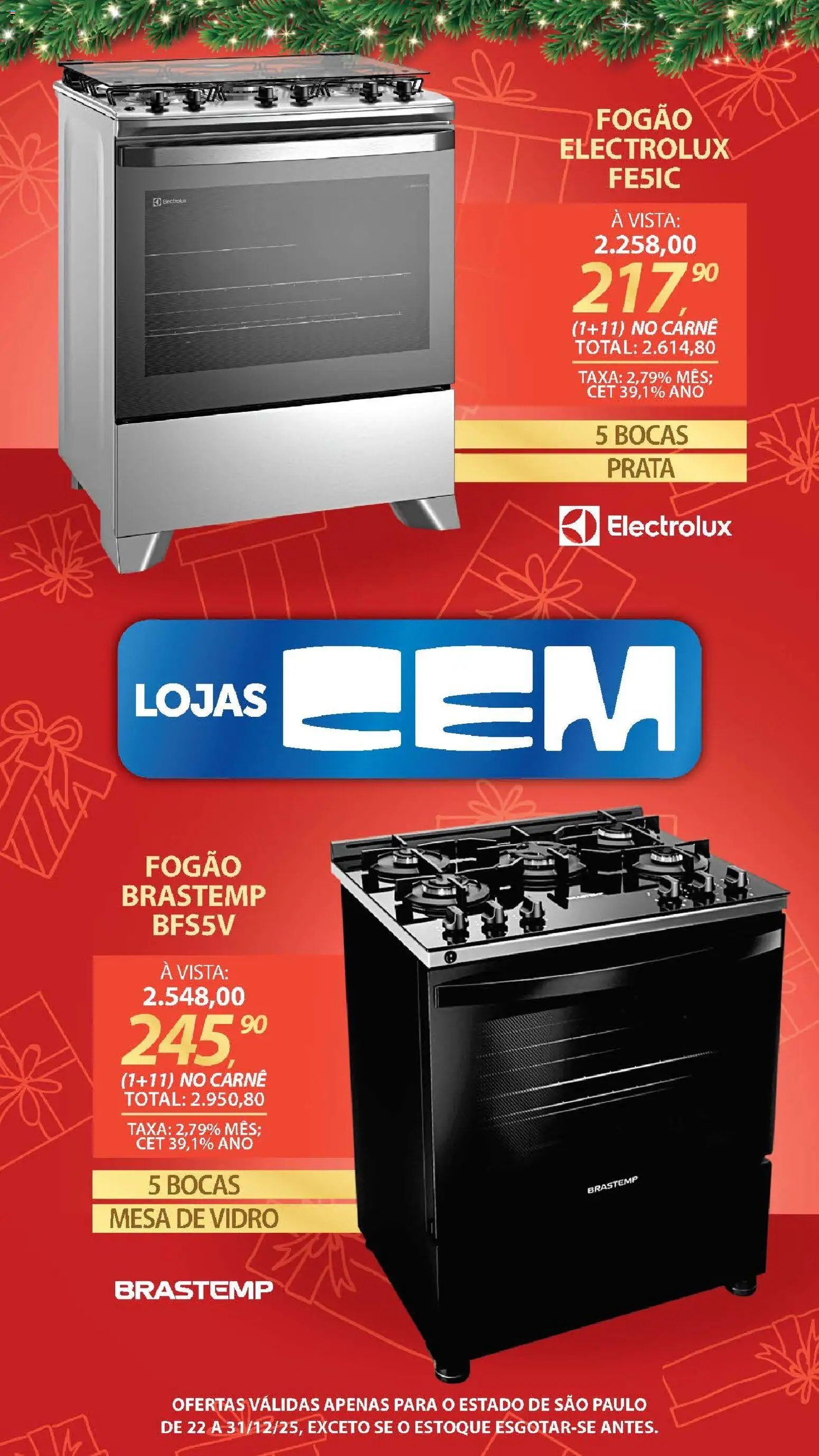 Lojas Cem Folheto - válido de 22.12.2025 | Página: 42 | Produtos: Fogão, Mesa, Carne