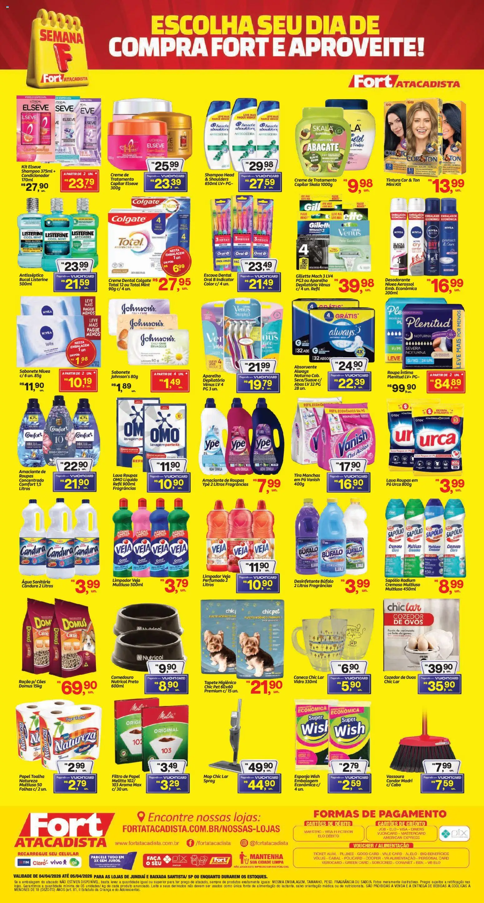 Fort Atacadista Folheto - válido de 04.04.2026 | Página: 4 | Produtos: Mop, Amaciante de roupas, Omo líquido, Absorvente