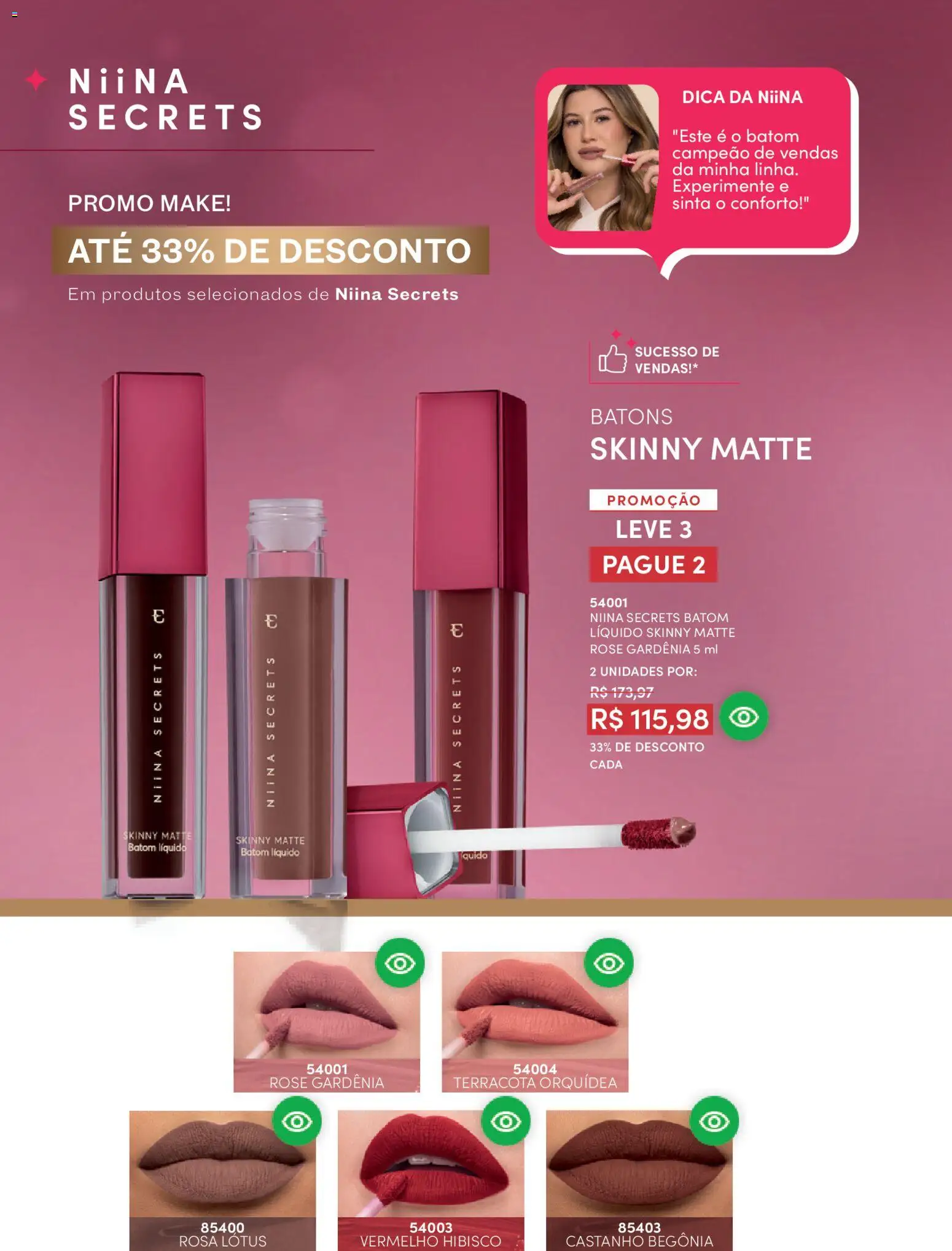 Eudora Folheto - válido de 19.02.2026 | Página: 60 | Produtos: Hibisco, Batom