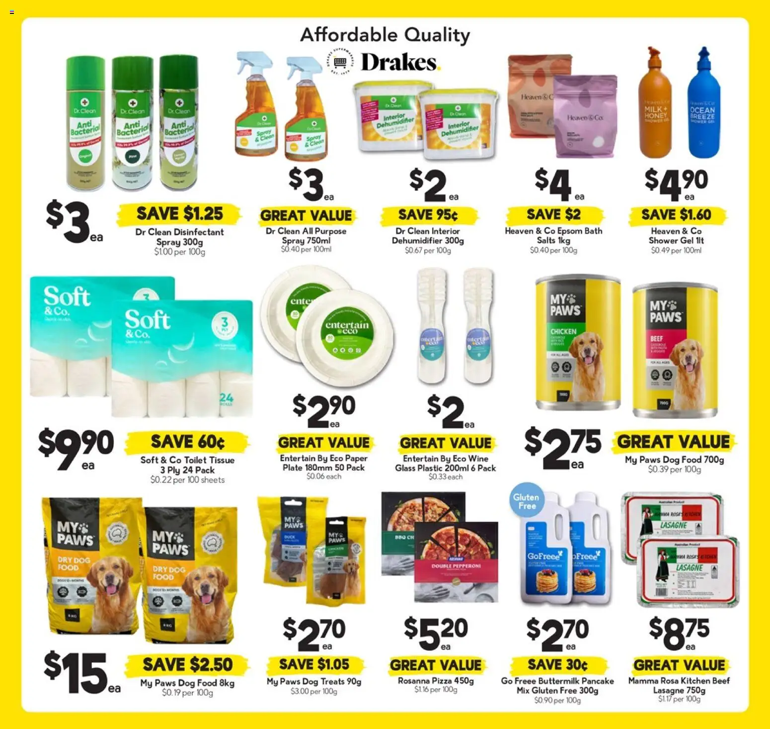 Drakes catalogue - valid from 01.04.2026 | Page: 15 | Products: Pizza, Chicken, Shower gel, Beef