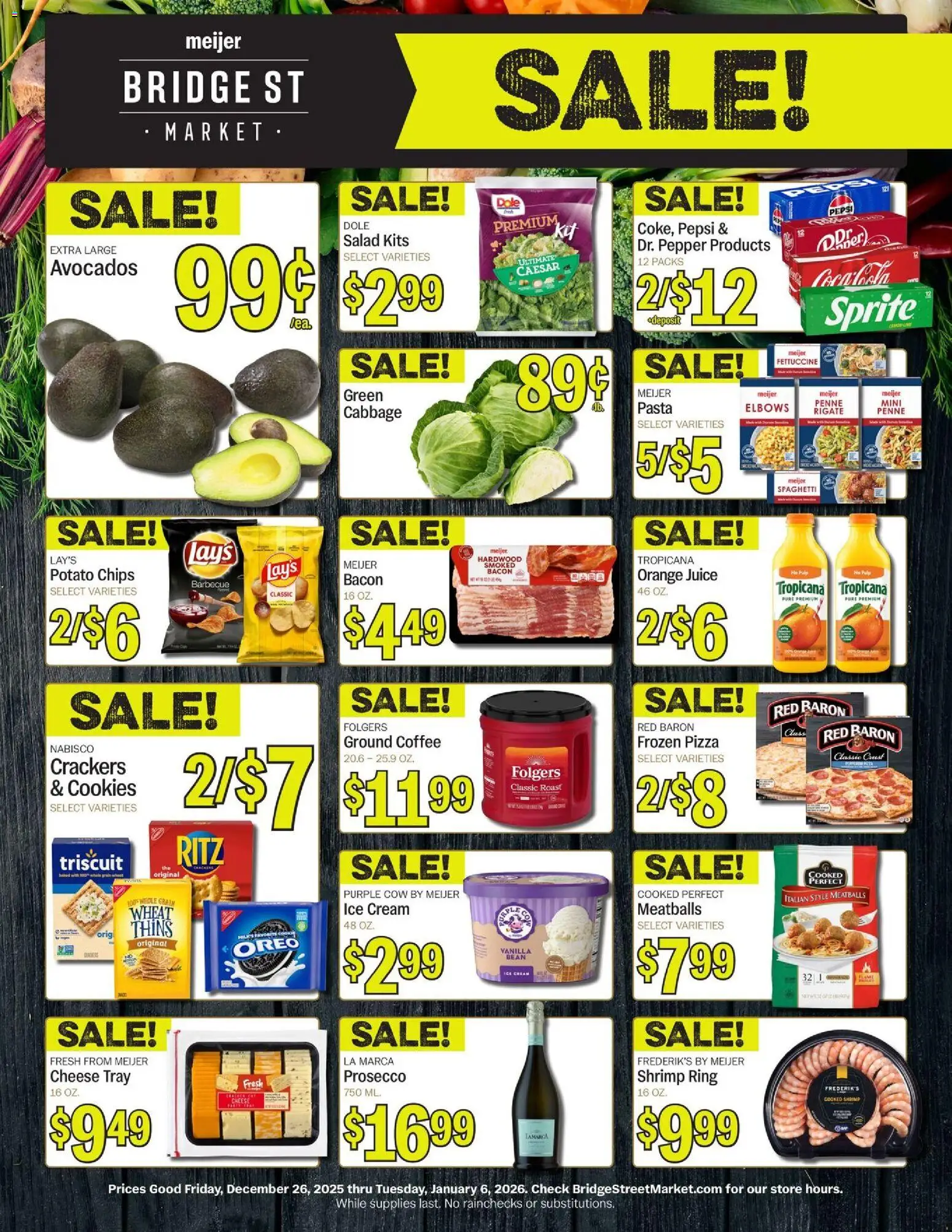 Meijer Bridge Street Market - valid from 26.12.2025 | Page: 1 | Products: Pasta, Chips, Ice cream, Pepper