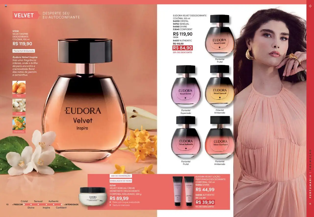 Eudora Folheto - válido de 06.08.2025 | Página: 6 | Produtos: Pera, Fragrância, Desodorante, Creme