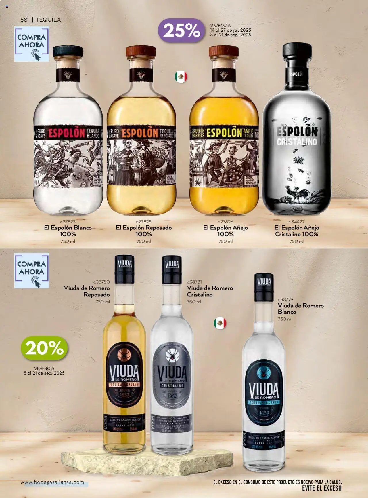 Nuevas ofertas de Bodegas Alianza válidas en toda la República Mexicana desde el 01.07.2025. ¡Encuentra las mejores ofertas en Bodegas Alianza catálogo Cava Morada! | Página: 60 | Productos: Tequila