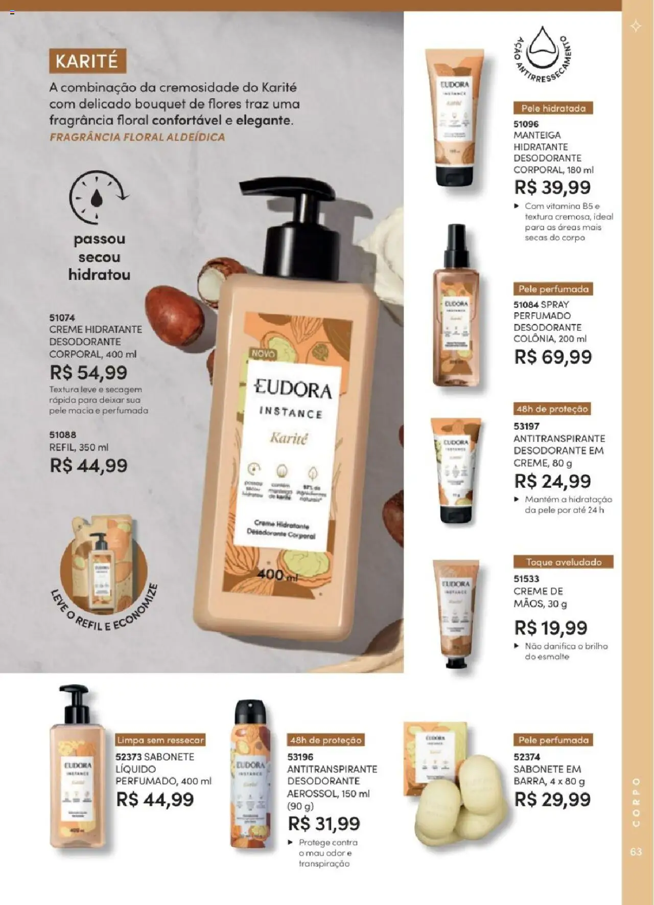 Eudora Folheto - válido de 06.06.2025 | Página: 63 | Produtos: Fragrância, Flores, Manteiga, Sabonete
