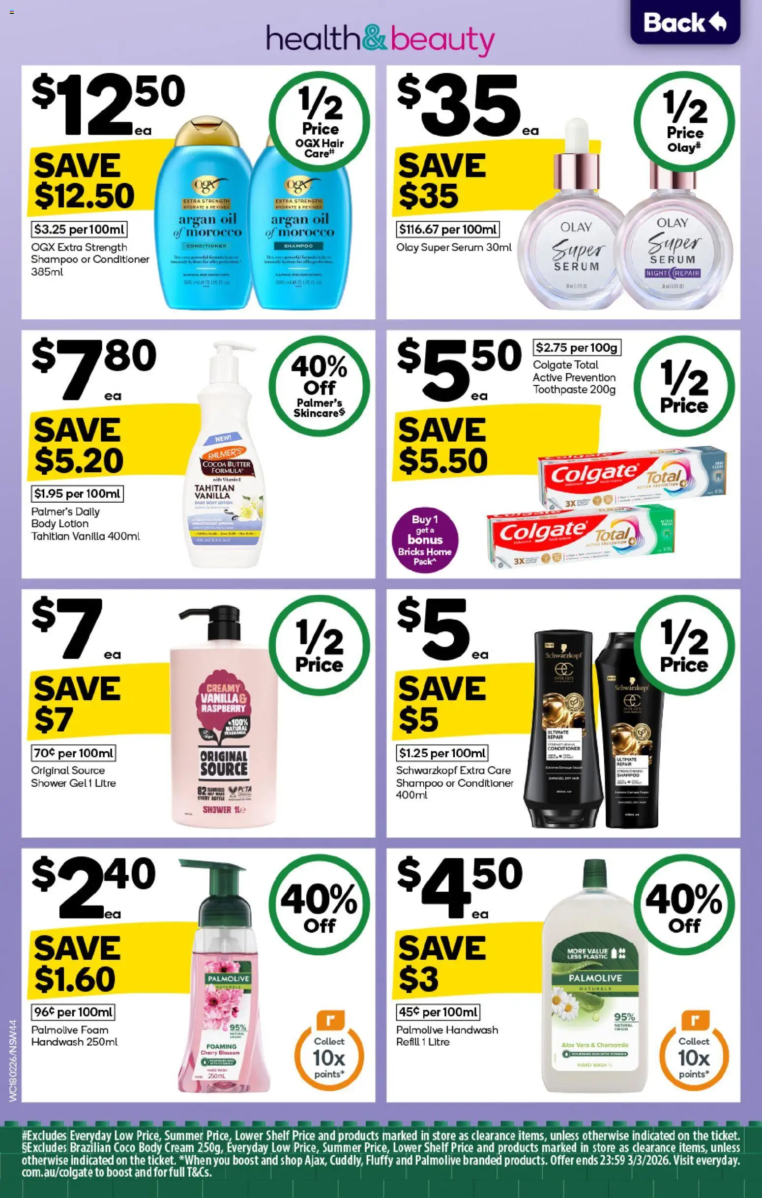 Woolworths catalogue - valid from 18.02.2026 | Page: 42 | Products: Shampoo, Lotion, Argan oil, Hand wash