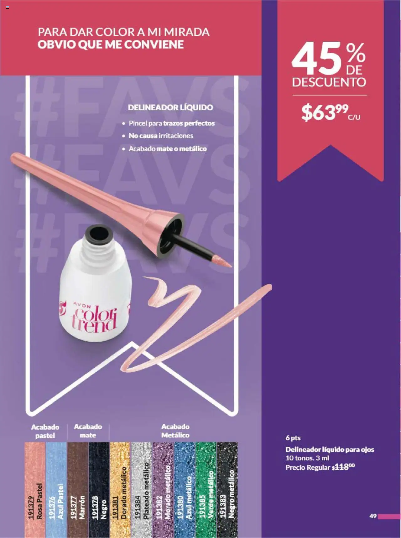 Nuevas ofertas de AVON válidas en toda la República Mexicana desde el 09.08.2025. ¡Encuentra las mejores ofertas en AVON - Campaña 13 2025! | Página: 56 | Productos: Pincel, Pastel, Mate, Delineador