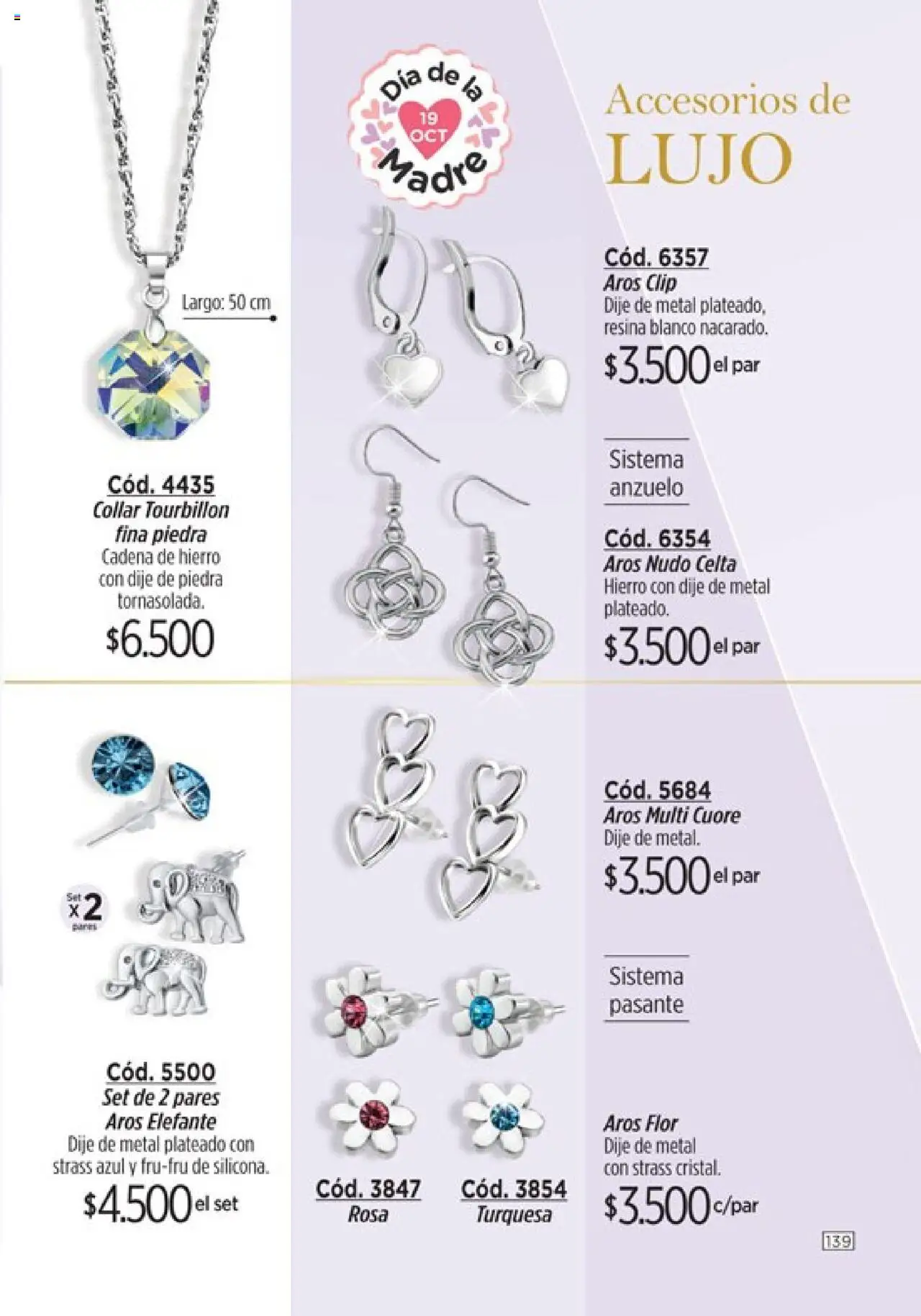 Catálogo Amodil Campaña 14 │ válido desde el 19.08.2025 | Página: 139 | Productos: Collar, Aros, Dije, Cadena