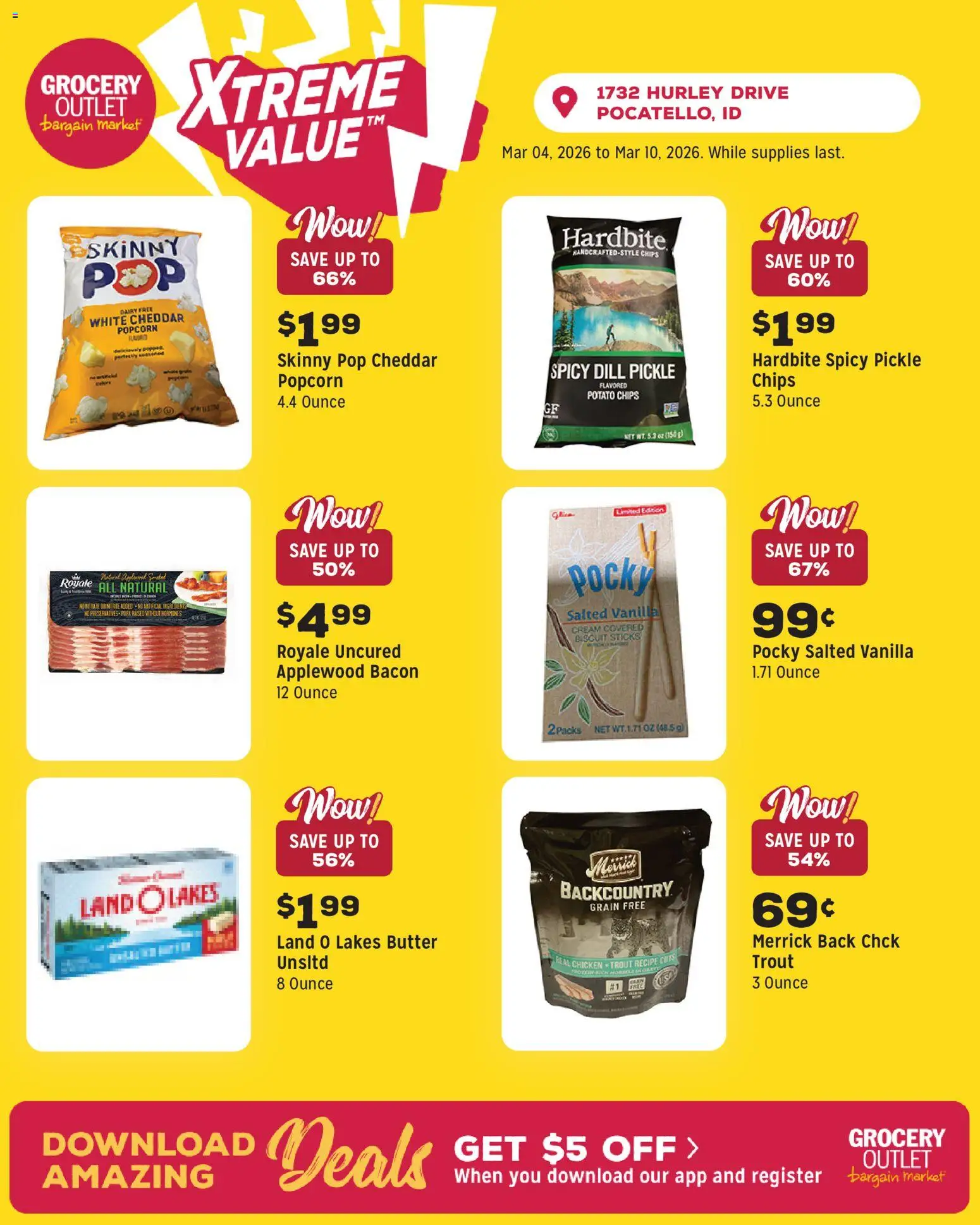 Grocery Outlet Weekly Ad - ID - valid from 04.03.2026 | Page: 6 | Products: Butter, Chips, Cream, Dill