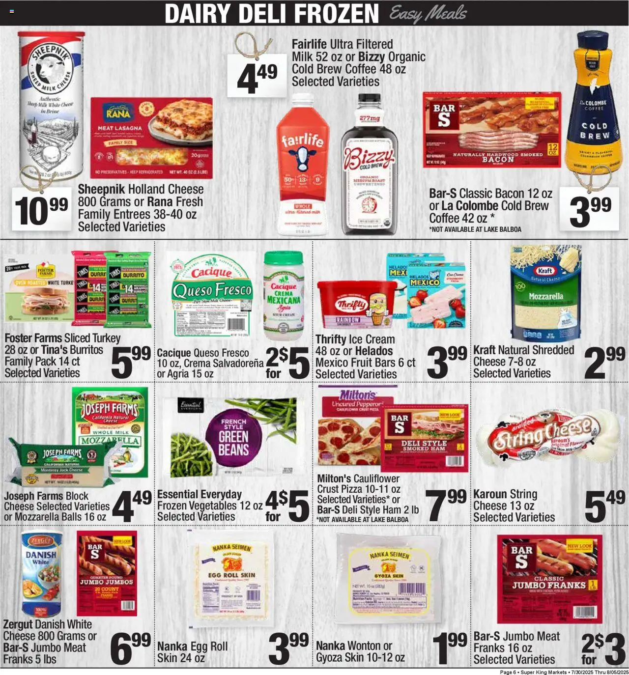 Super King Weekly Ad - valid from 30.07.2025 | Page: 6 | Products: Milk, Coffee, Ham, Cauliflower
