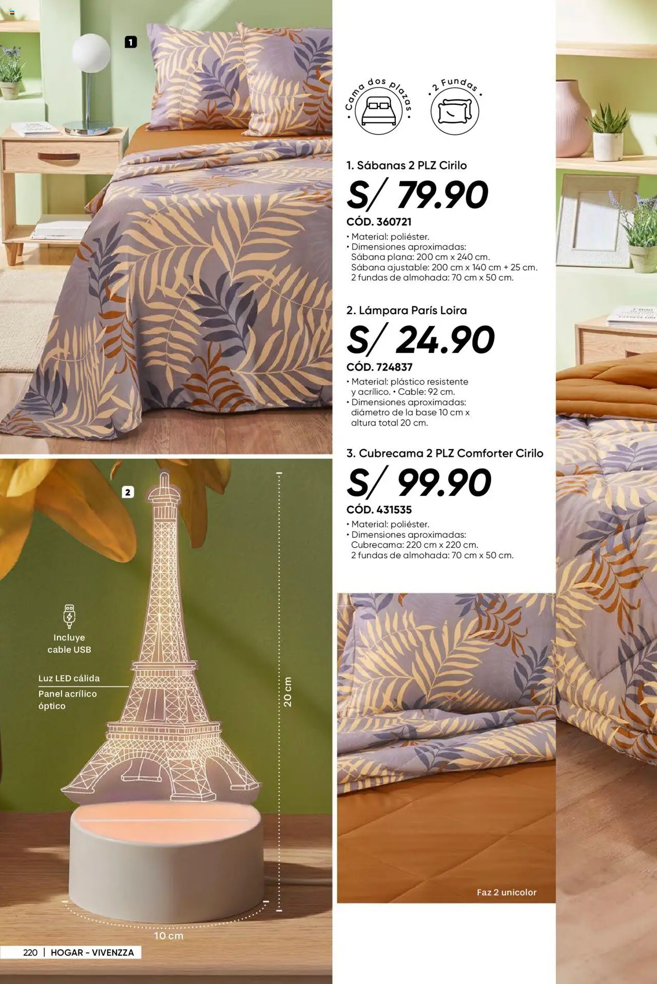 Catálogo Azzorti válido desde 18.08.2025 | Página: 224 | Productos: Almohada, Lámpara, Cable, USB