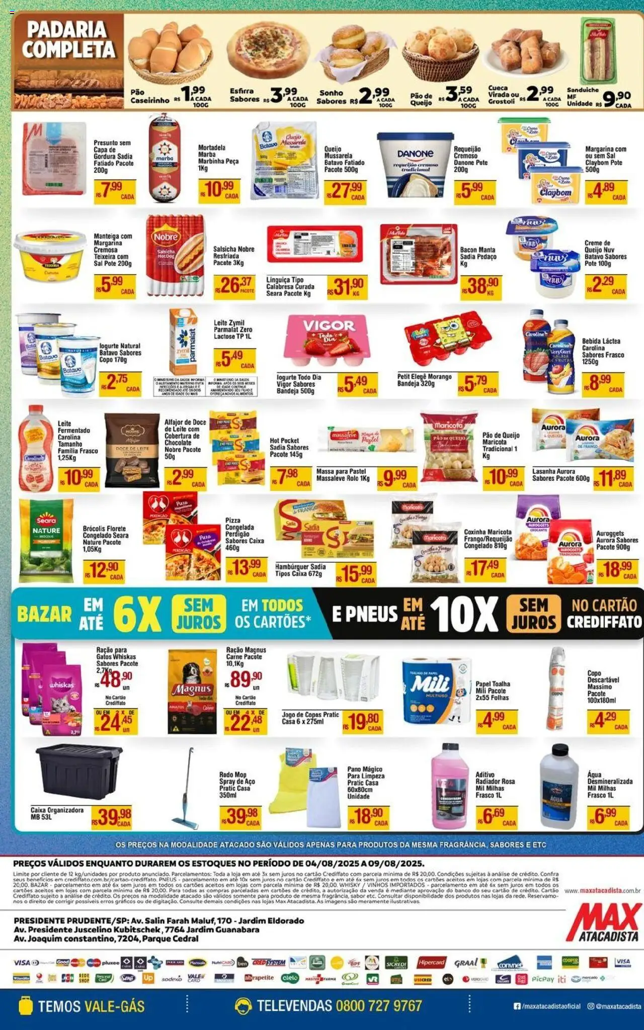 Max Atacadista Folheto - válido de 04.08.2025 | Página: 4 | Produtos: Queijo, Lasanha, Bebida, Sal