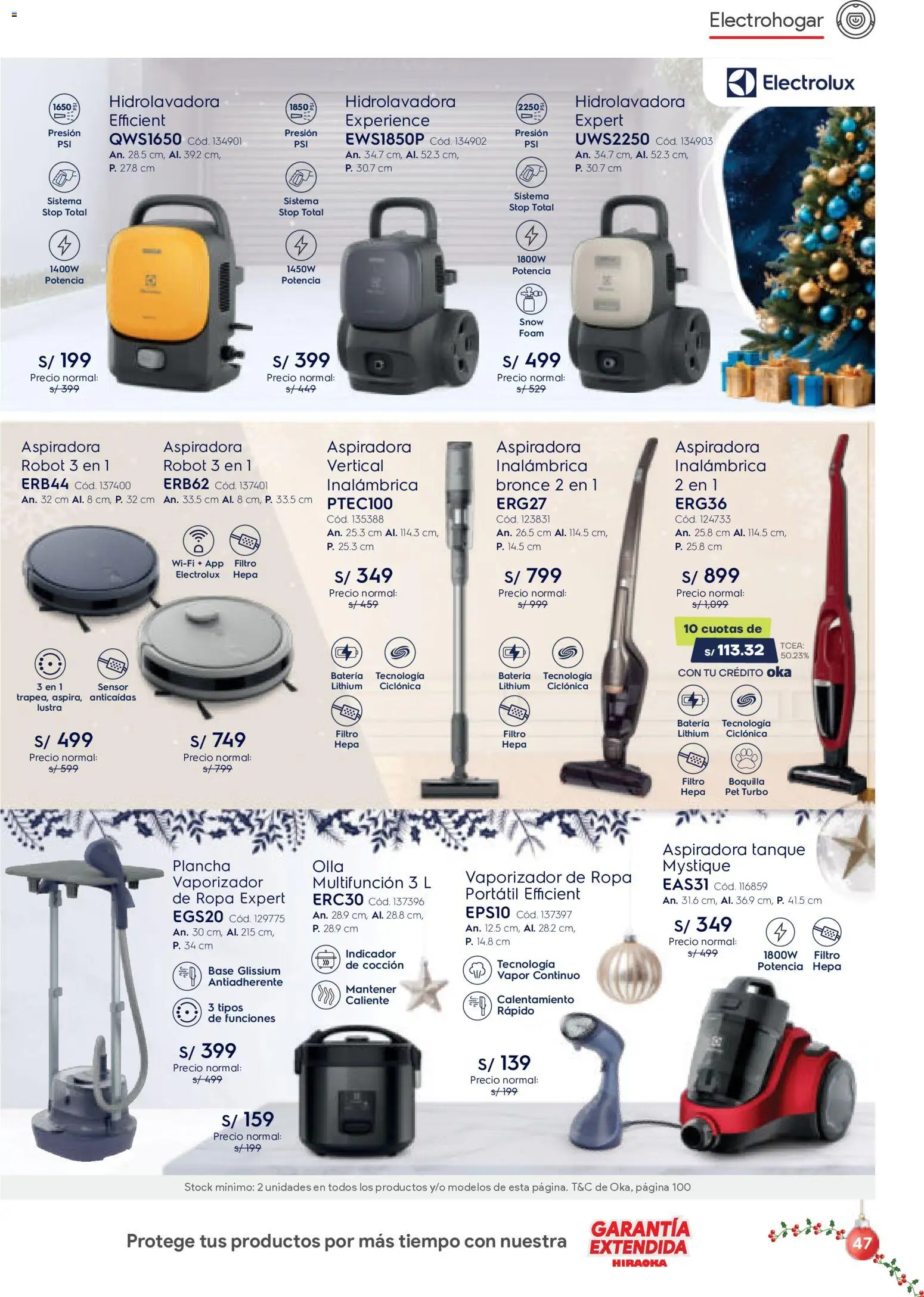 Catálogo Hiraoka válido desde 06.12.2025 | Página: 47 | Productos: Batería, Ropa, Aspiradora, Robot