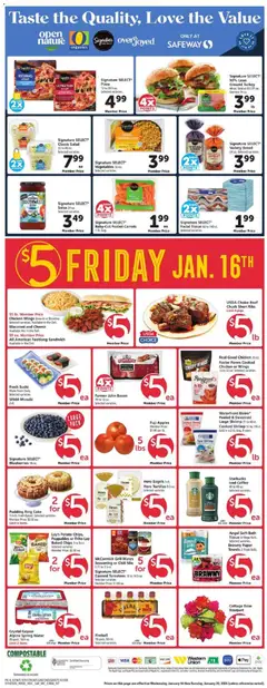 Preview of Safeway weekly ads valid from 14.01.2026 | Page: 4 | Products: Bread, Apples, Chips, Vegetables