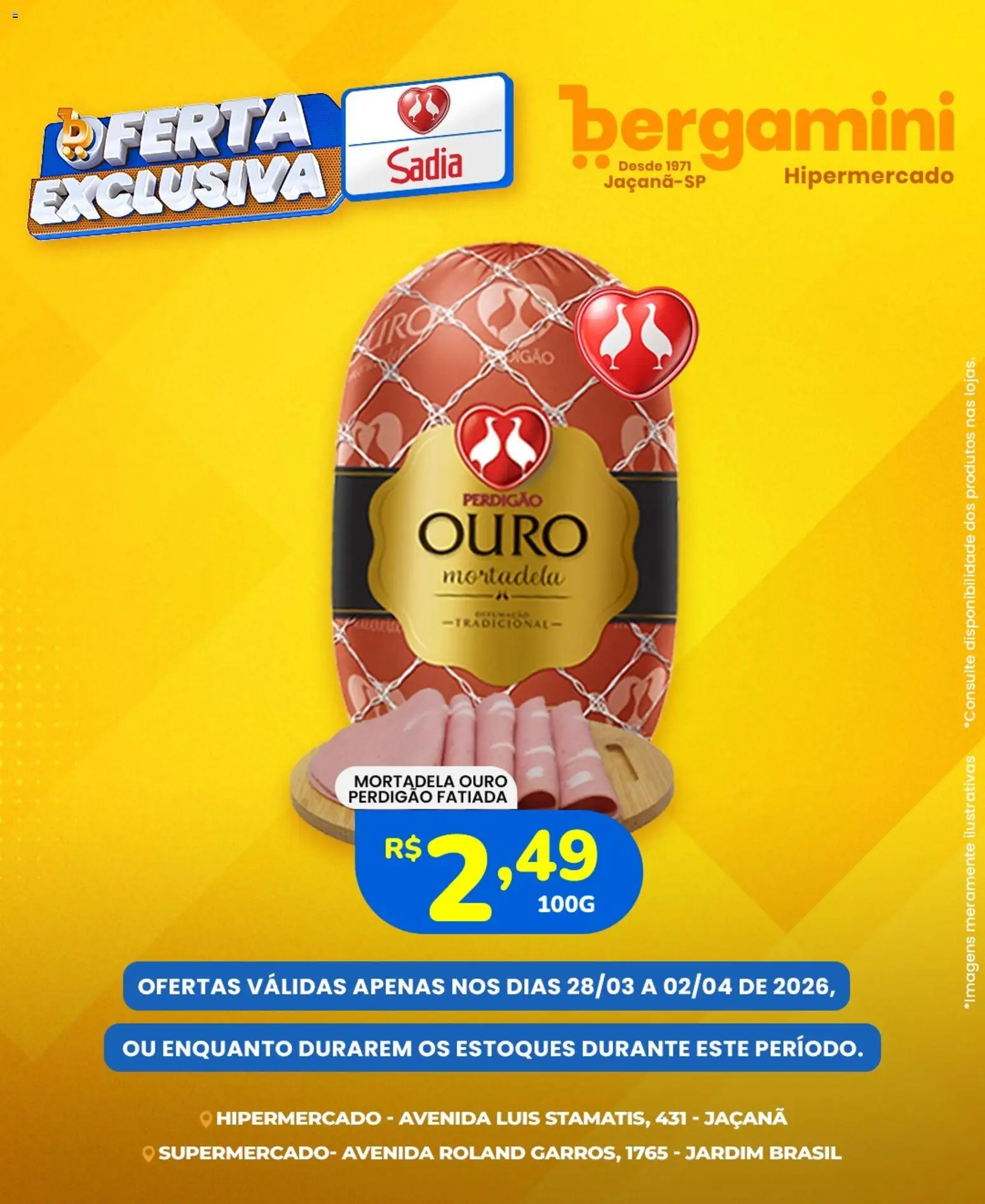 Supermercado Bergamini Folheto - válido de 28.03.2026 | Página: 4 | Produtos: Mortadela