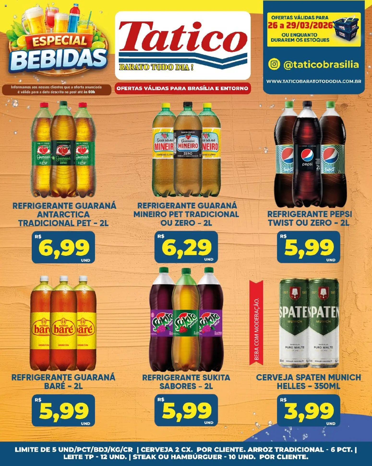 Tatico Folheto - válido de 27.03.2026 | Página: 22 | Produtos: Guaraná, Leite, Cerveja, Hambúrguer