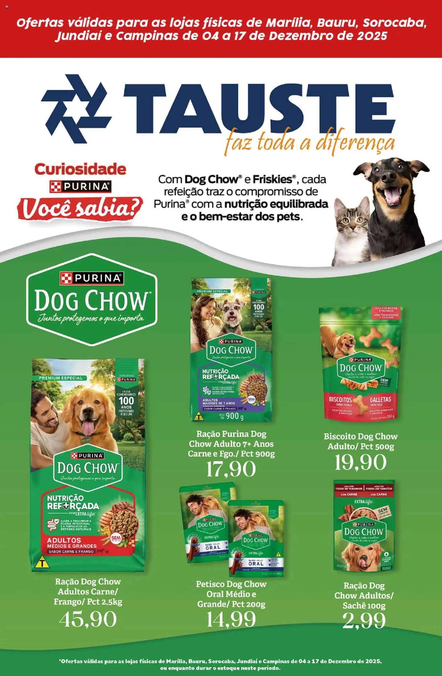 Tauste Folheto - válido de 04.12.2025 | Página: 1 | Produtos: Biscoito, Carne, Biscoitos, Frango