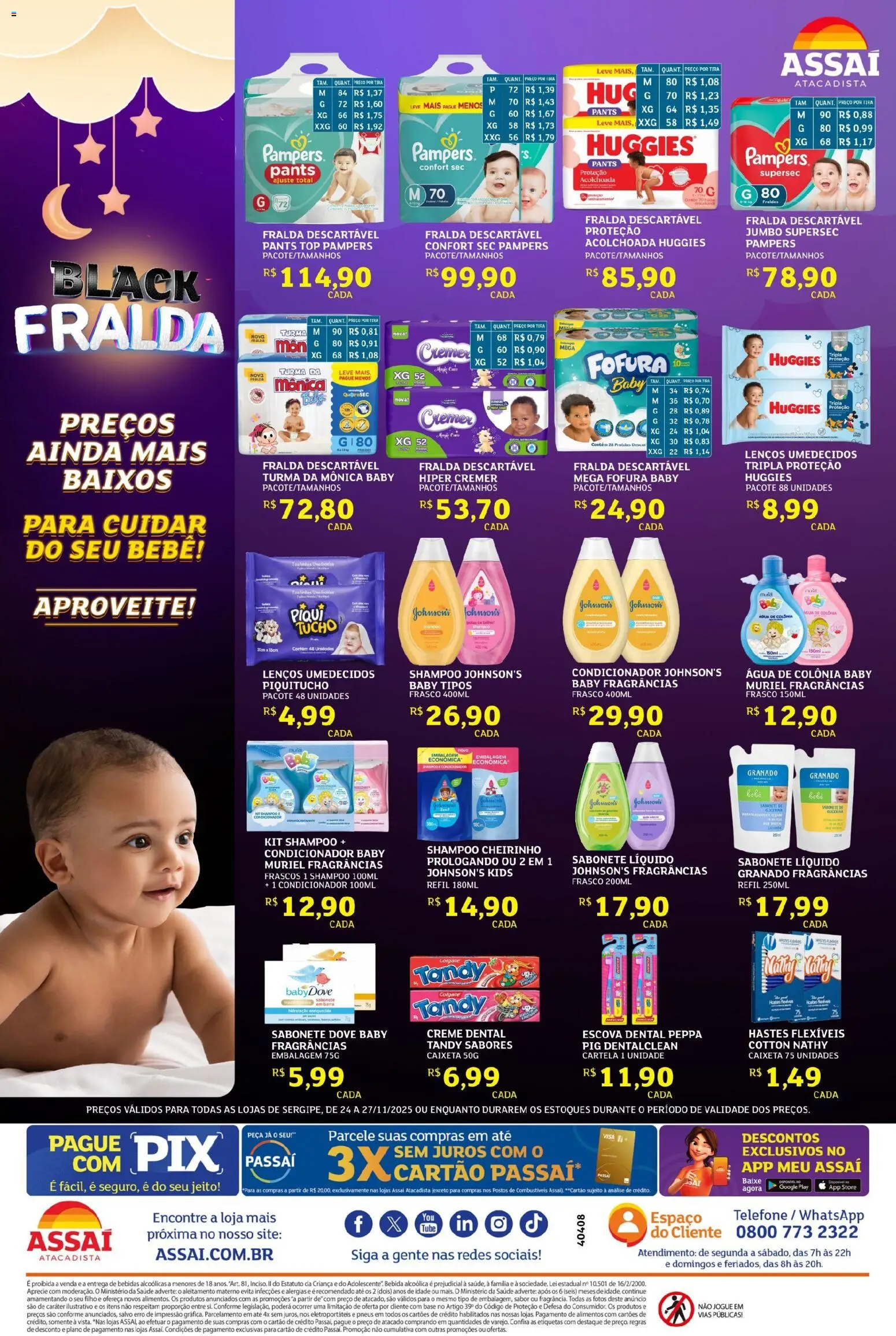 Assaí Atacadista Folheto - válido de 24.11.2025 | Página: 2 | Produtos: Escova, Base, Bebida, Telefone