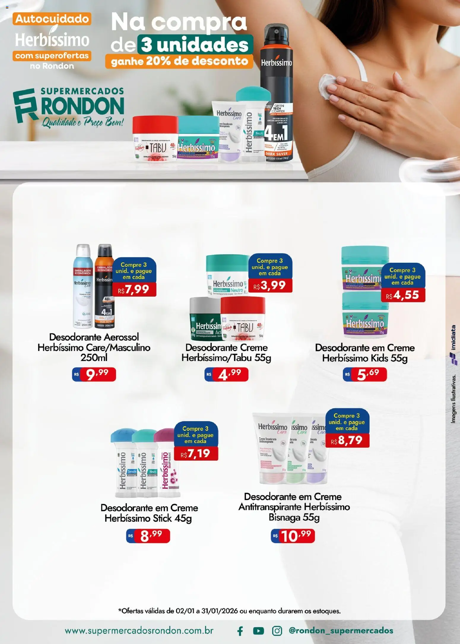 Supermercados Rondon Folheto - válido de 02.01.2026 | Página: 1 | Produtos: Desodorante, Creme