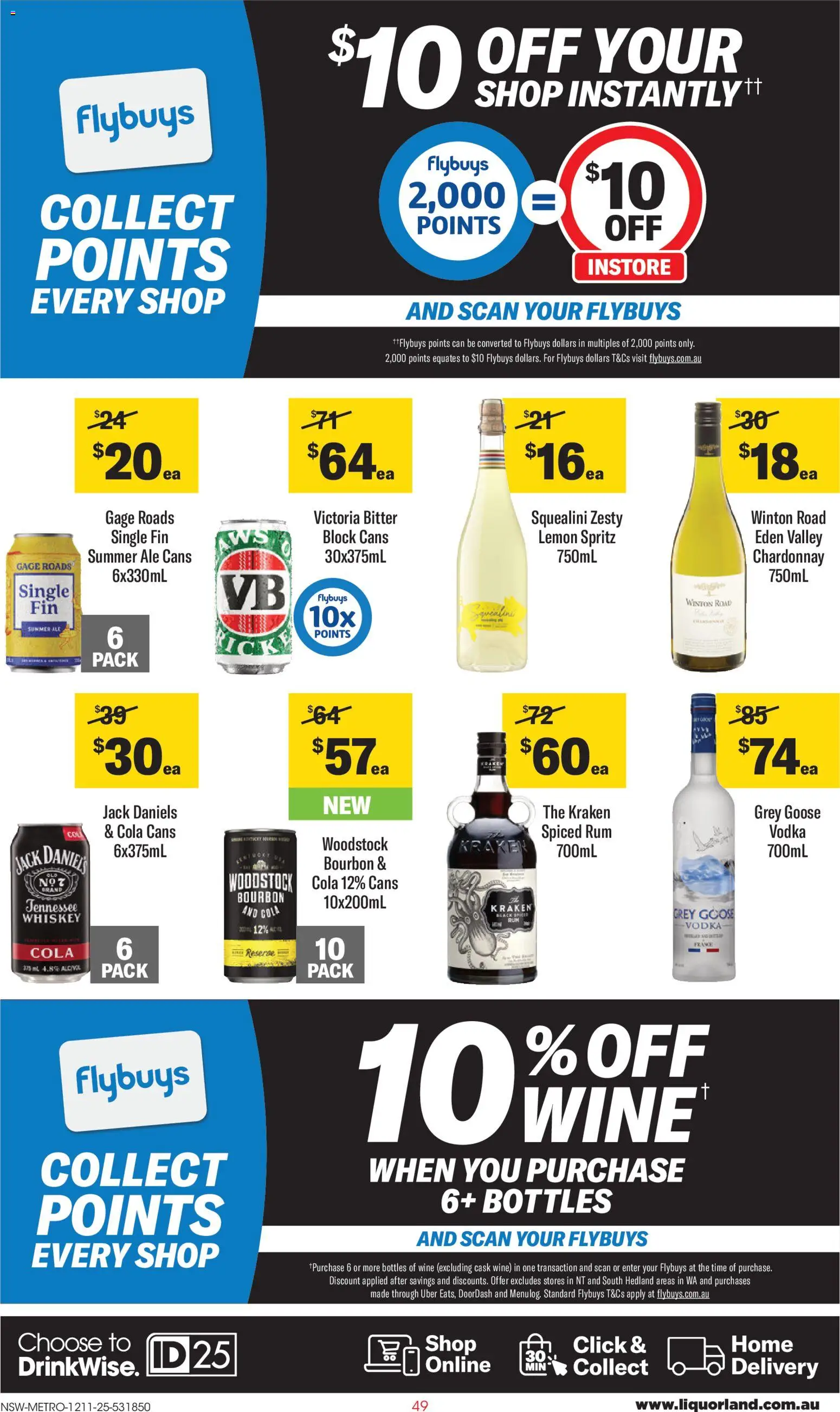 Coles catalogue - valid from 12.11.2025 | Page: 49 | Products: Wine, Bourbon, Vodka, Rum