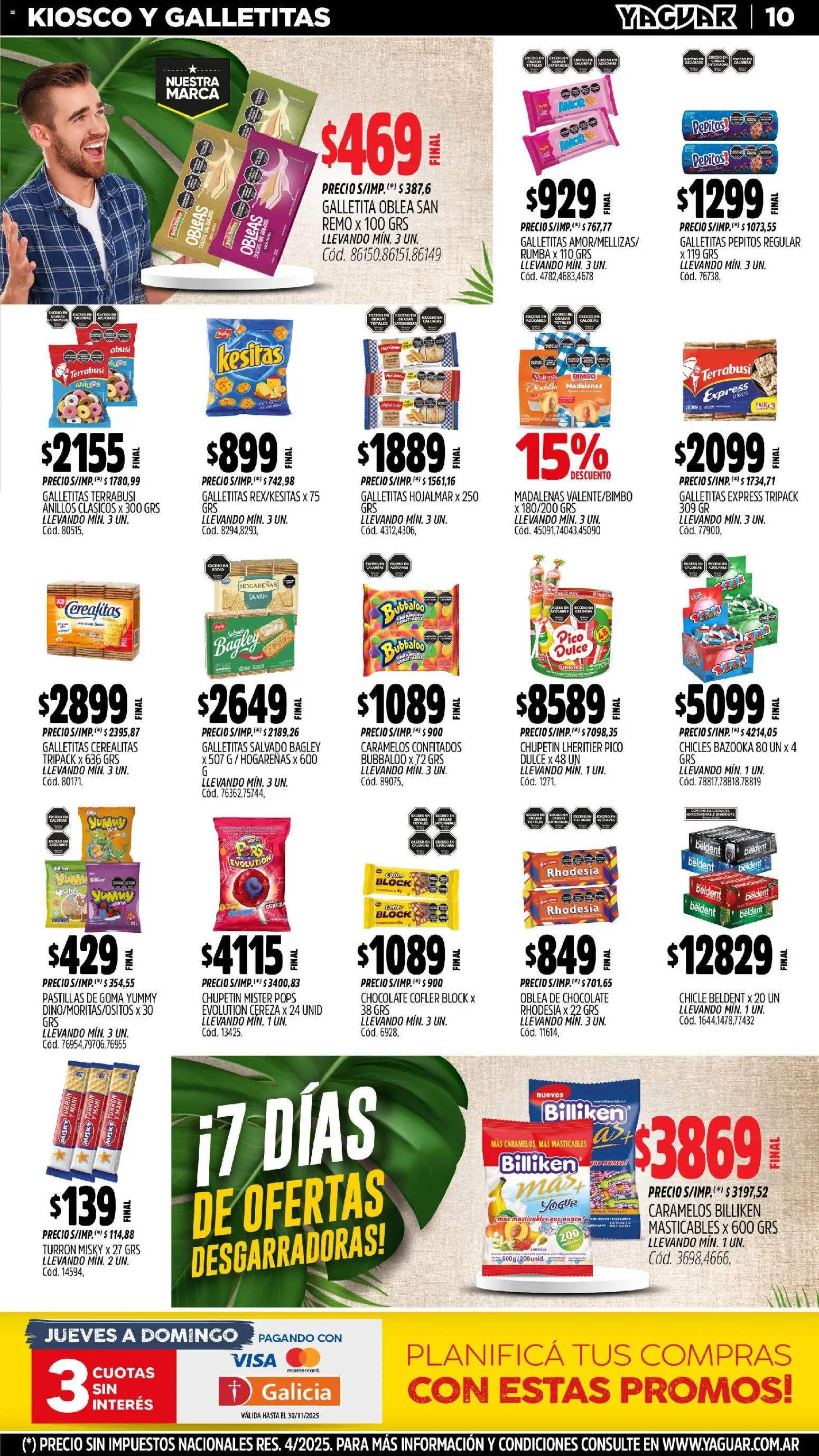 Yaguar - Córdoba │ válido desde el 10.11.2025 | Página: 11 | Productos: Galletitas, Chicles, Yogur, Chicle